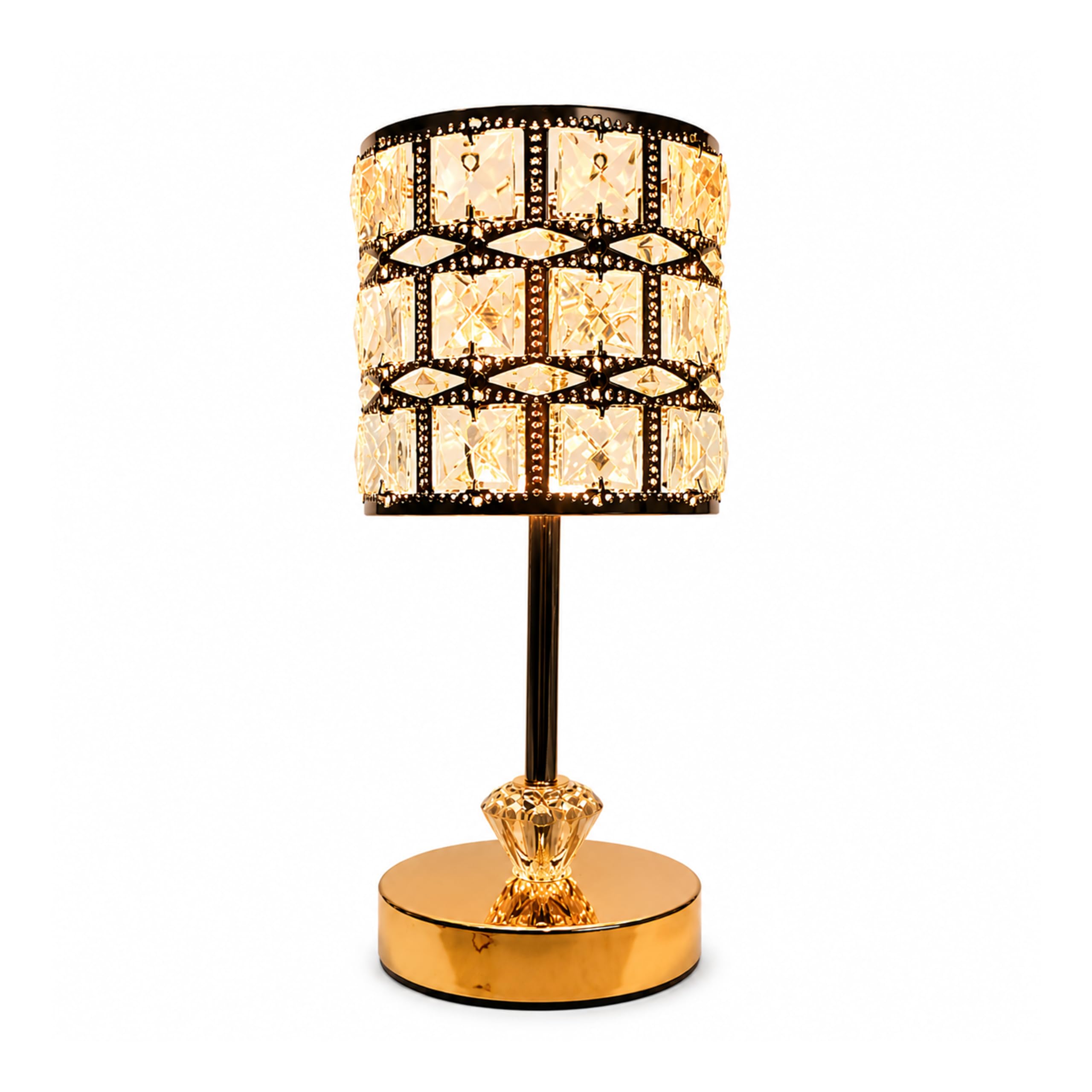 Crystal Table Lamp Metallic Gold Finish | 3 in 1 LED Color Change, USB Rechargeable, Night Lamp, Luxury Home Decor for Bedroom-image-33
