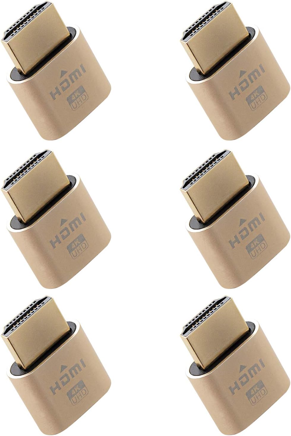 HDMI Dummy Plug Headless Ghost Display Emulator DDC EDID New Generation 4K @ 60Hz (6 Pack)
