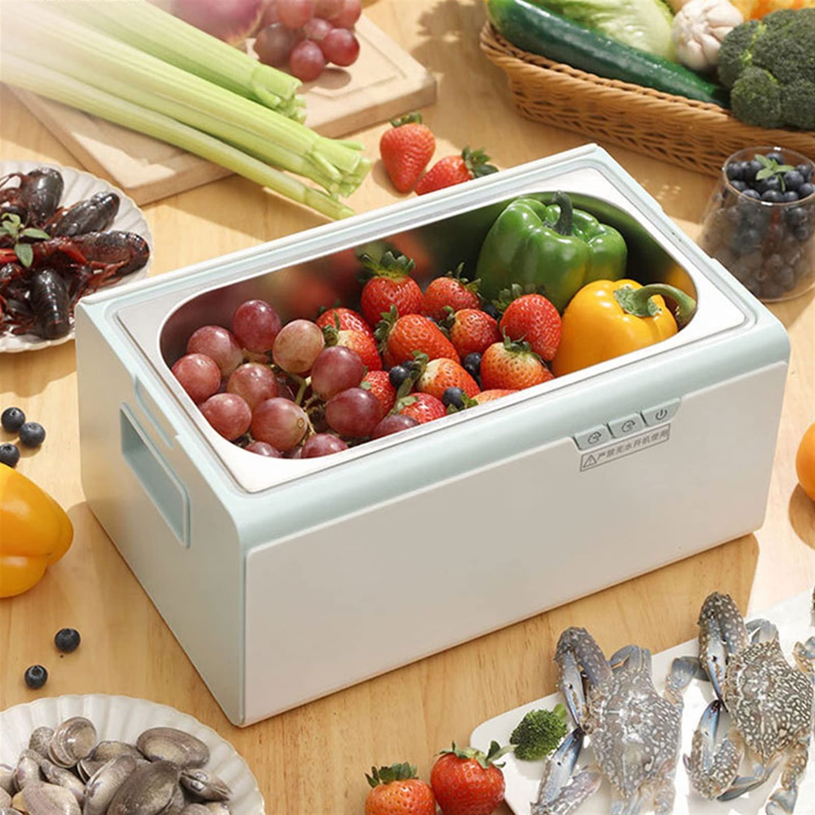 Limpiador ultrasónico avanzado para Frutas y Verduras Elimina pesticidas La Cera de bacterias desinfecta automáticamente la máquina de Limpieza Profunda de Alimentos para Uso doméstico en la Cocina