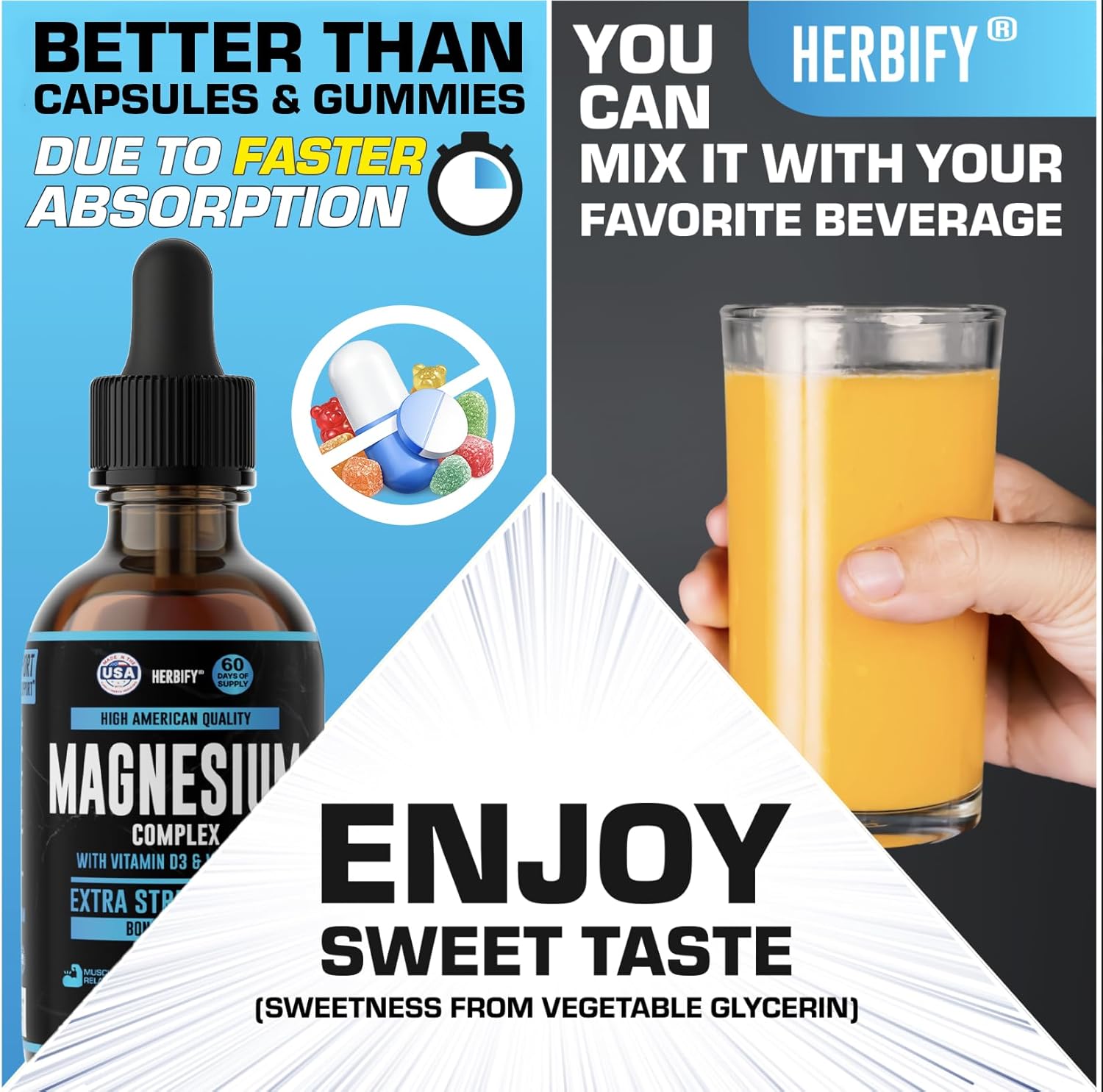 Magnesium Complex Drops - Magnesium Glycinate Liquid Citrate L-Threonate Complex with Vitamin D Vitamin B6 Vitamin C - Potassium supplement for Muscle, Mood, Heart & Nerve Support – Made in USA - 4 Oz - Image 2