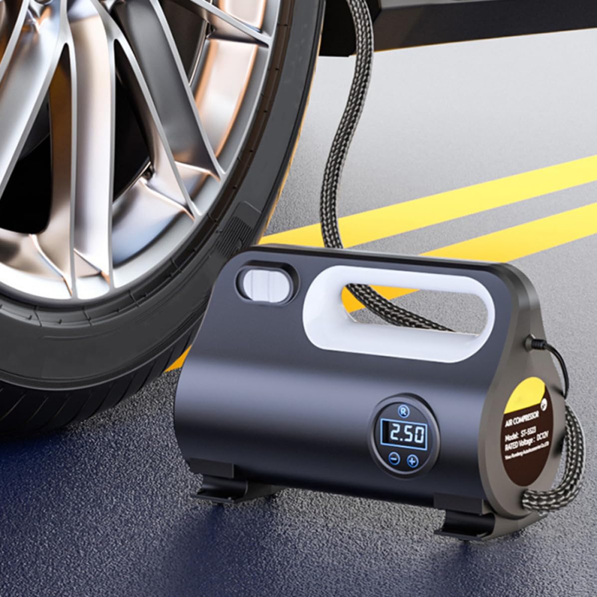 BESPORTBLE Inflador de Neumáticos Portátil para Coche Dc12 V 120 W Negro