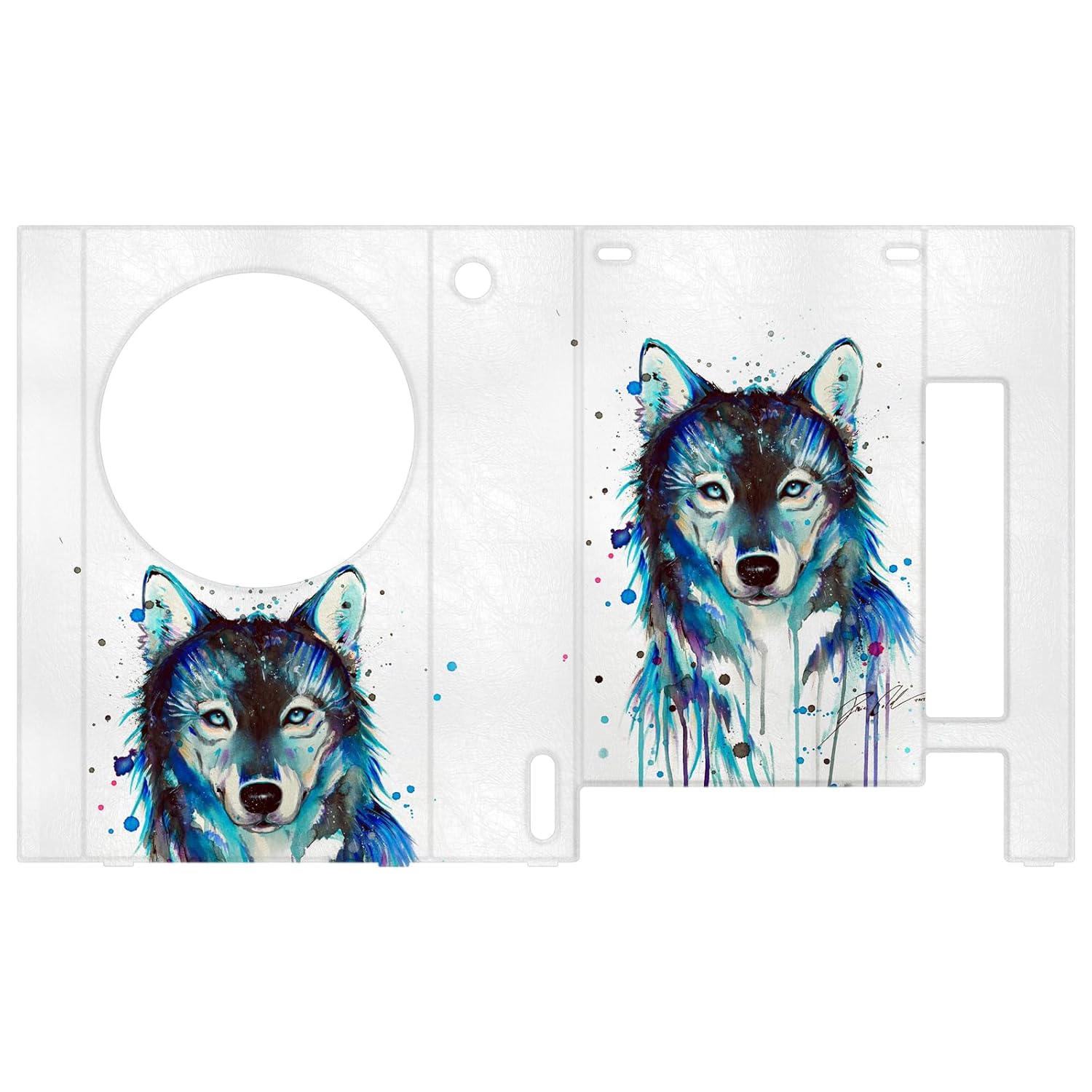 Head Case Designs Officially Licensed Pixie Cold Ice Wolf Art Mix Game Console Wrap and Game Controller Skin Bundle Compatible With Xbox Series S Console & Controller Bundle