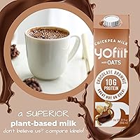 Vista 4 de Yofiit Leche sin lácteos de brownie de chocolate, deliciosa leche de chocolate vegana, 0.35 onzas de proteína y menos azúcar, leche estable