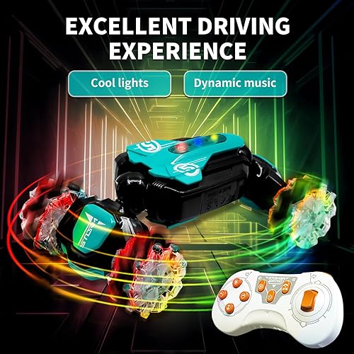 Miniatura 6 de LZV Auto de acrobacias a control remoto, 2.4 GHz 4WD con detección de gestos RC Stunt, rotación giratoria de 360 de doble cara para niños de 3 a 8