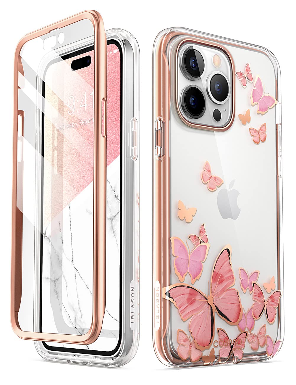 i-Blason Glitter Case for iPhone 14 Pro Max (6.7 Inch) Mobile Phone Case 360 Degree Case Bumper Protective Cover [Cosmo] with Screen Protector 2022