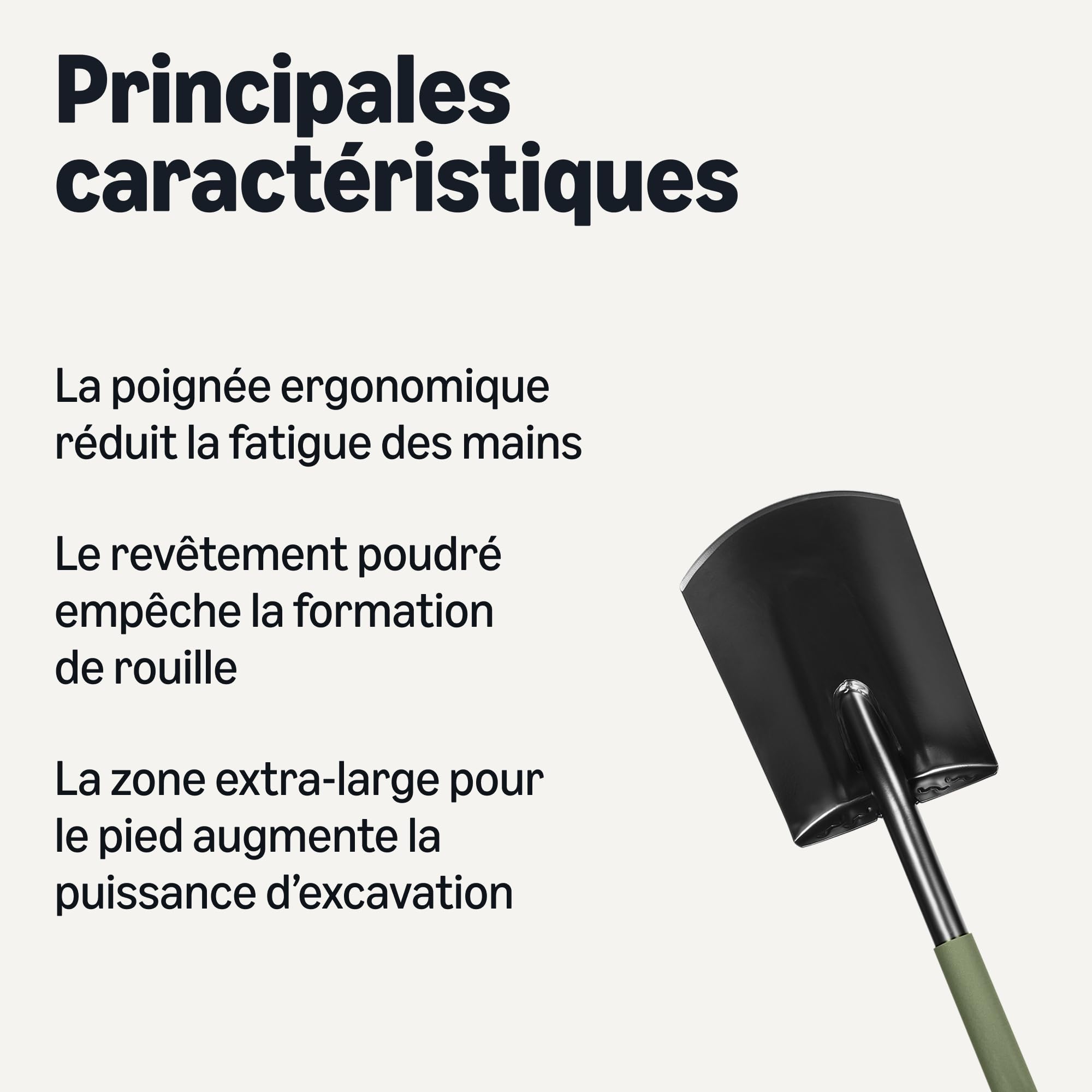 Amazon Basics - Pelle de Jardinage, 119,4 cm, en Acier