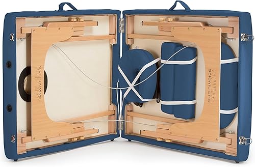 Miniatura 7 de Saloniture Mesa de masaje portátil profesional con respaldo - azul