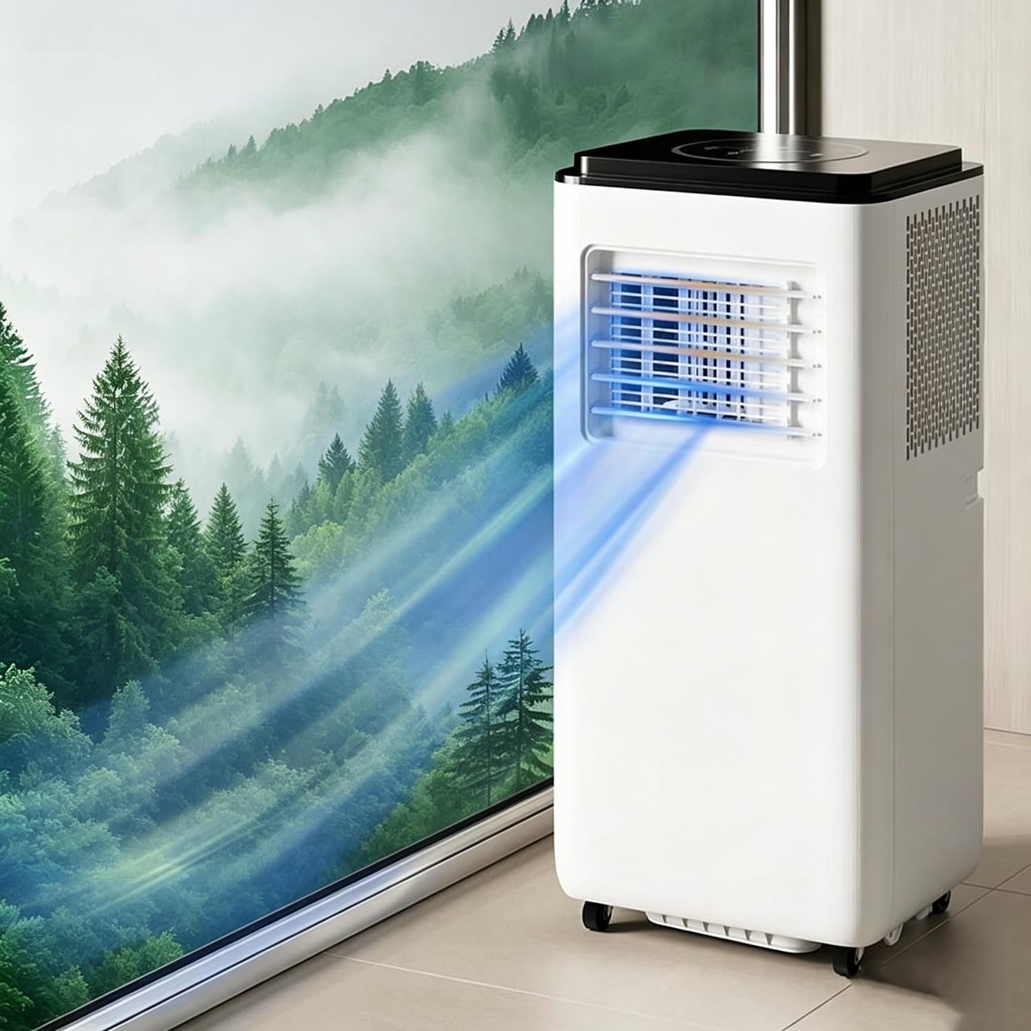 GTANND Portable Air Conditioner & Cooler(cooling,Ventilation, heating 3 Modes),2 Speeds,Air Conditioner Without An Outdoor Unit,for Bedroom, Living Room, Office & Home Large1.5P