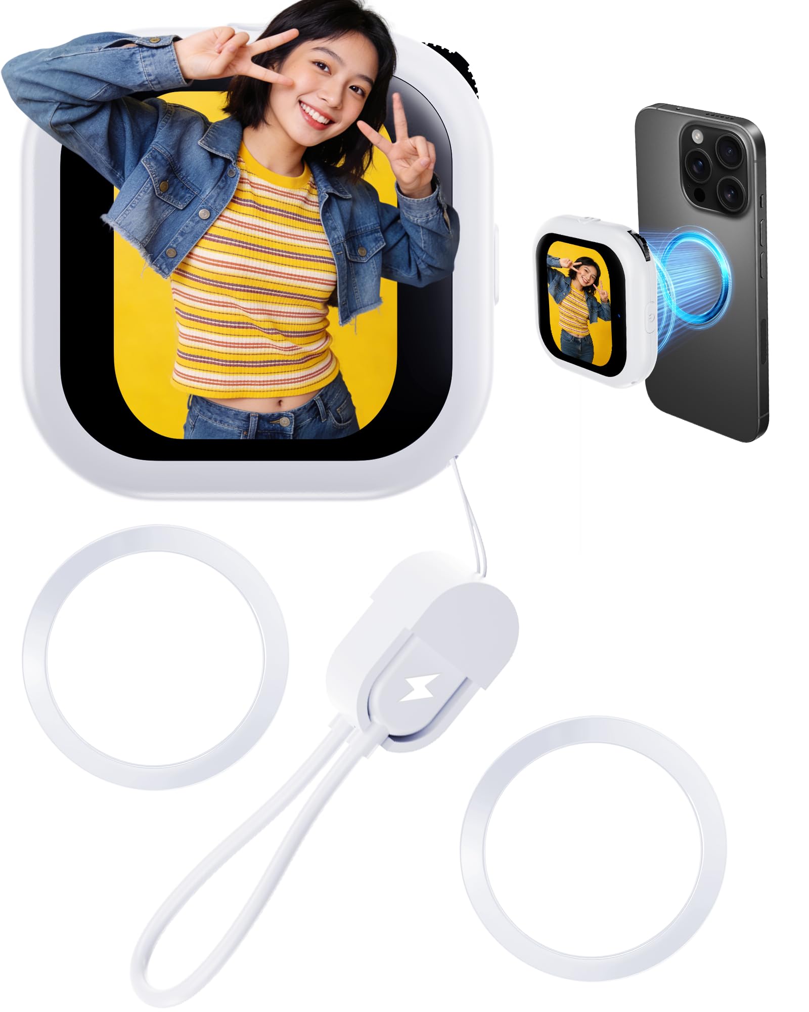 【最新ワイヤレス接続】 スマホ用自撮りモニター 外カメラ自撮りモニター じどりモ…