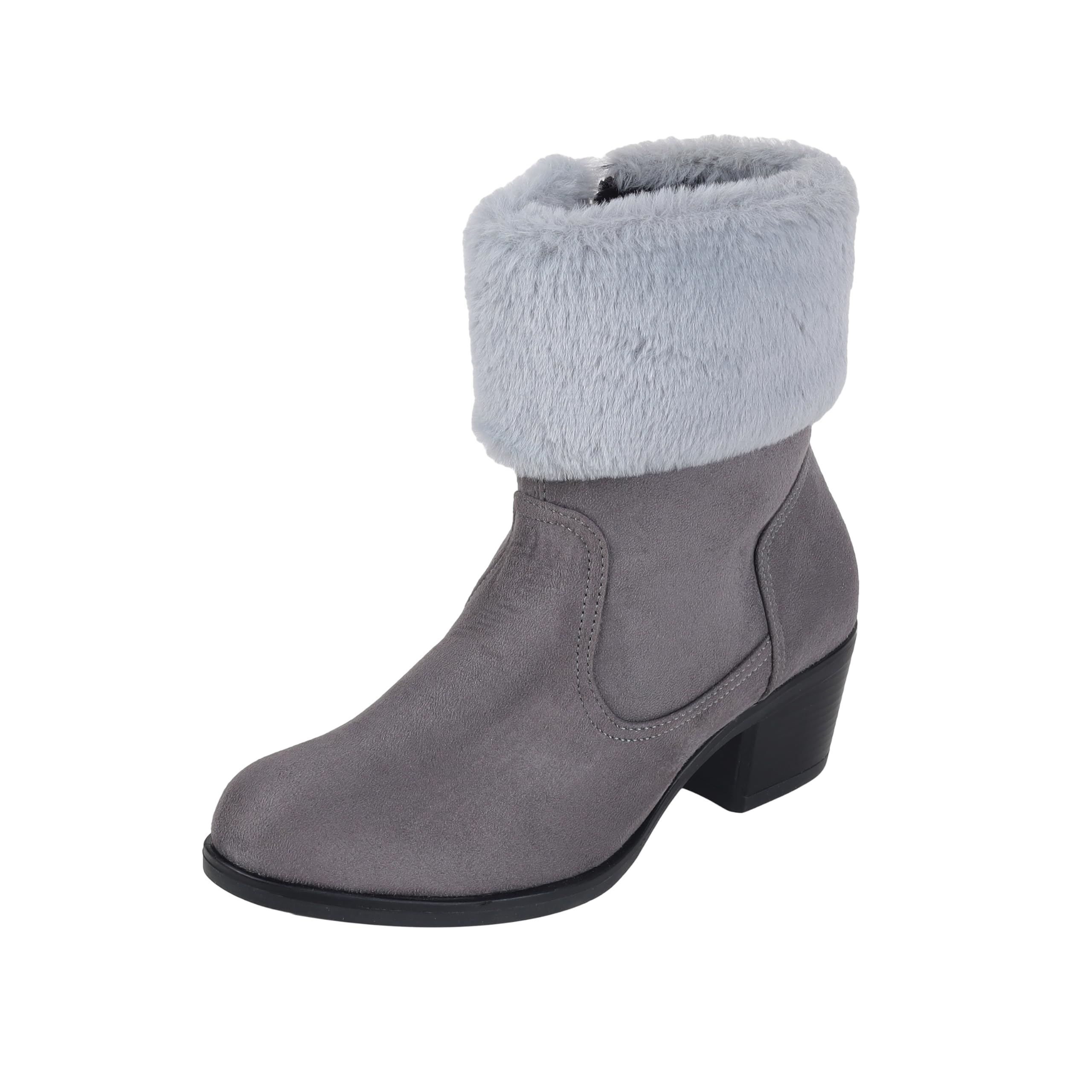 mochi Women's Slip On closure Casual - Boots with Block Heel-picture-43