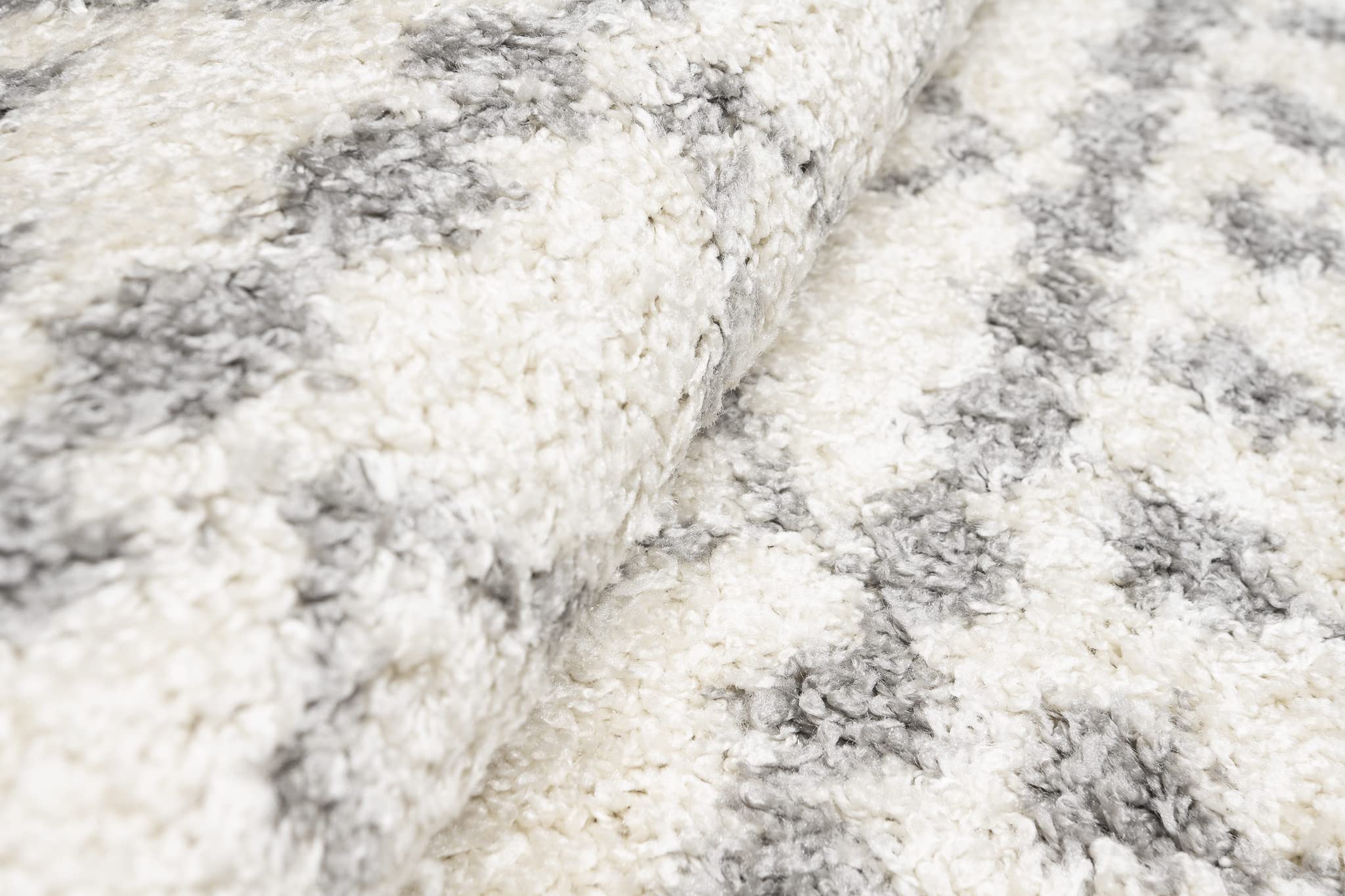 TAPISO Delhi Tapis Shaggy Poil Long Moderne Crème Gris Ethnique Tapis Salon Chambre Adulte Enfant Descente de Lit Moelleux Super Soft Epais Oeko-TEX 200 x 290 cm
