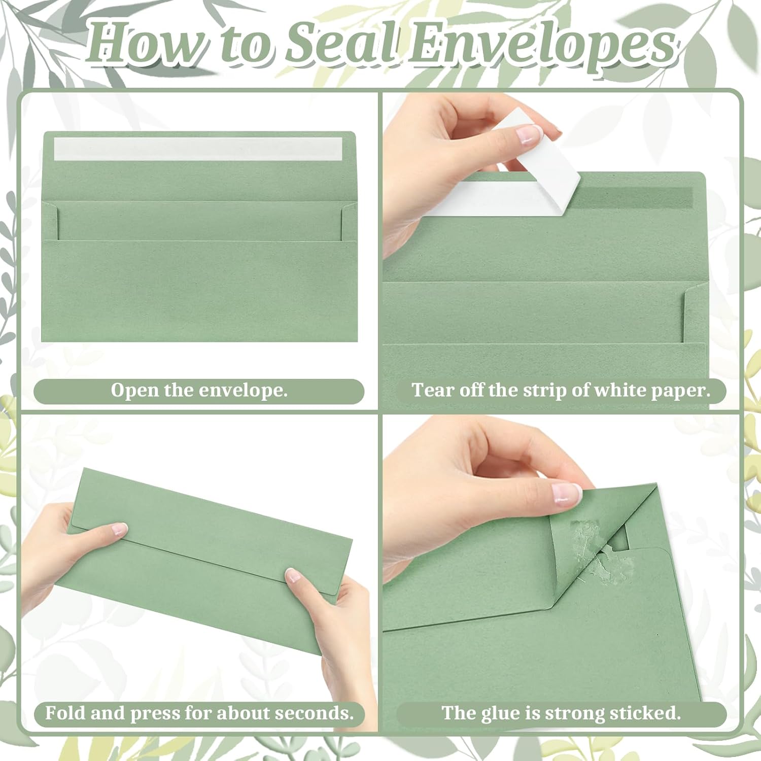 Mulbozy 200 Pcs #10 Business Envelopes, Self Seal Standard Envelopes, Windowless Business Mailing Envelopes for Office Checks Letters Invoices Statements Wedding, Size 4-1/8 x 9-1/2 inch (Sage Green)