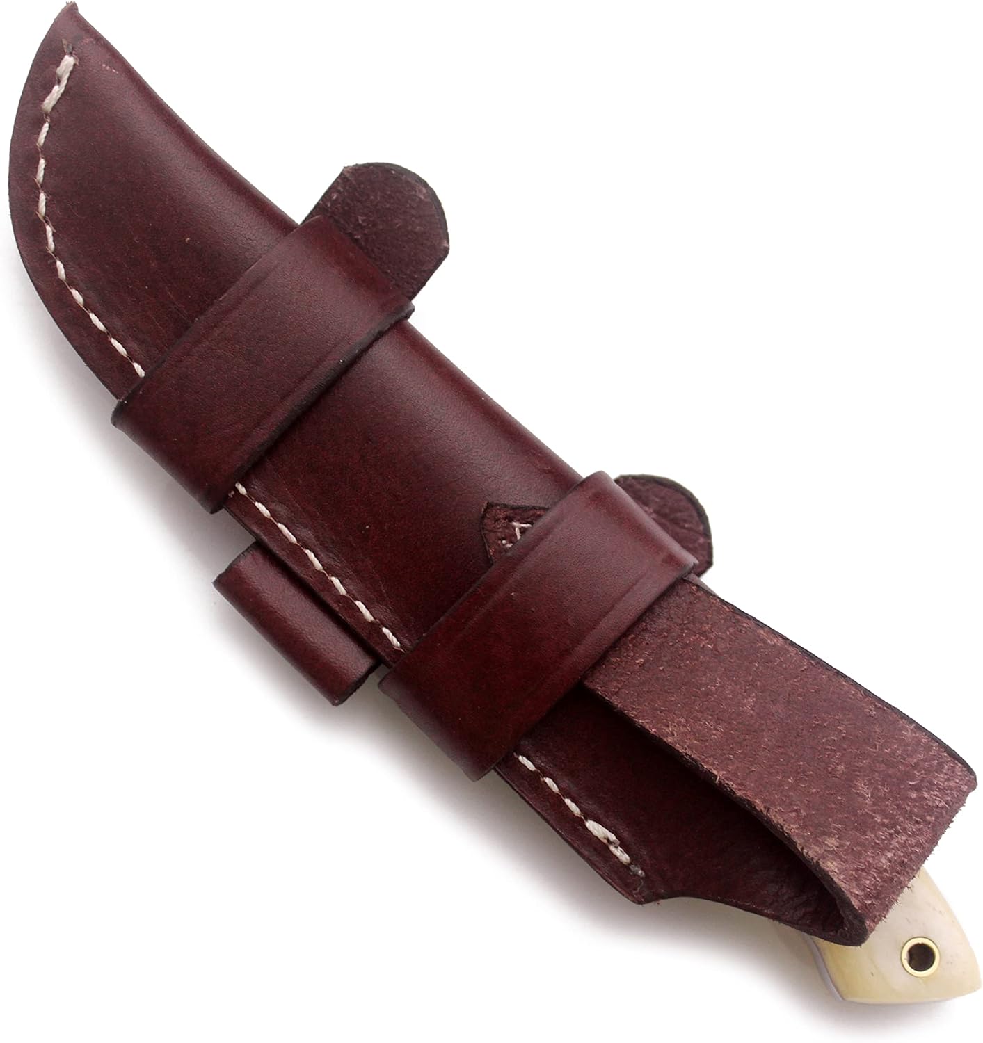 GCS Handmade Camel Bone Handle D2 Tool Steel Tactical Hunting Knife with leather sheath Full tang blade designed for Hunting & EDC GCS 318
