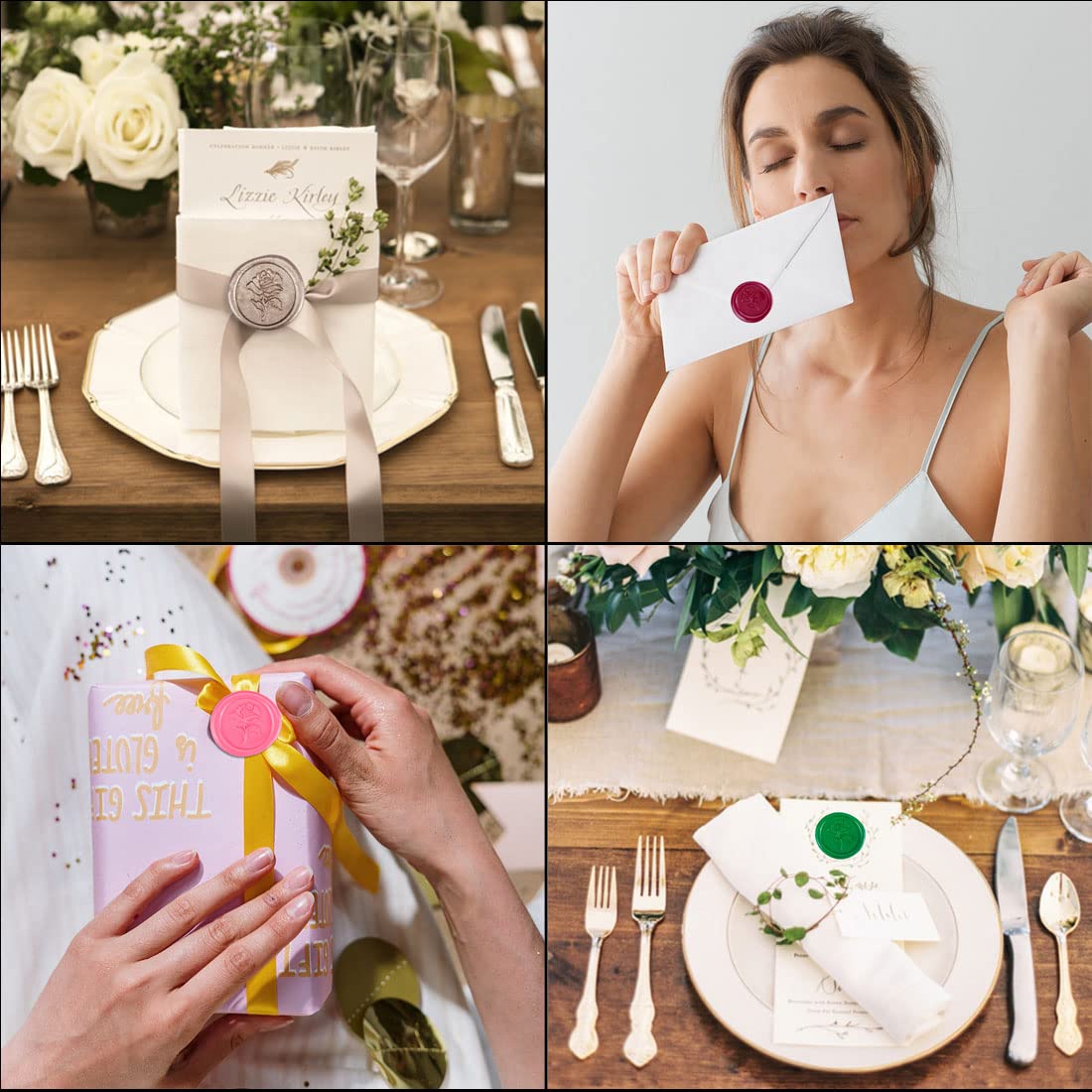 16 mini barras de pegamento para sello de cera, ideal para invitaciones de boda, tarjetas, sobres, paquetes de vino
