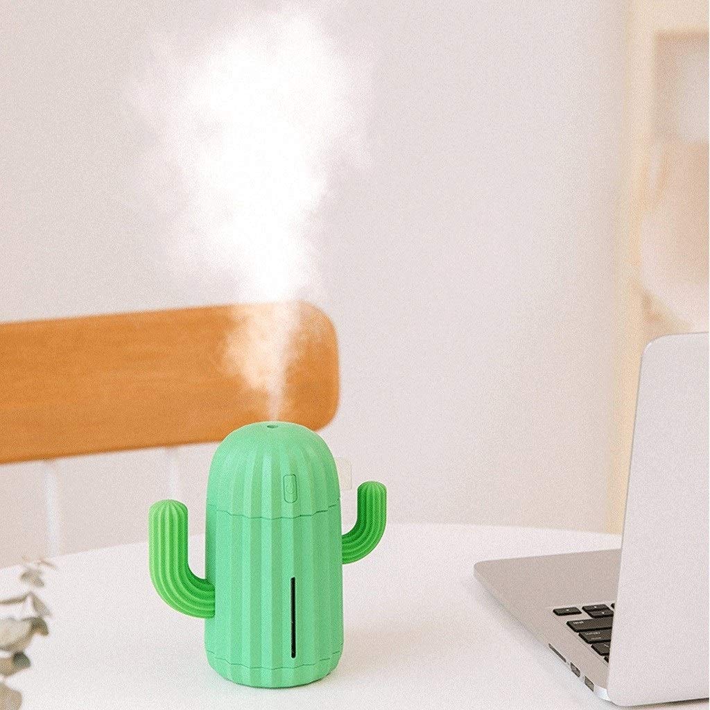 Mini umidificatore Camera Singola umidificatore con la luce di notte portatile Cactus umidificatore Adatto for lo yoga, Ufficio, SPA, Camera da letto, Mini Umidificatore(Pink)