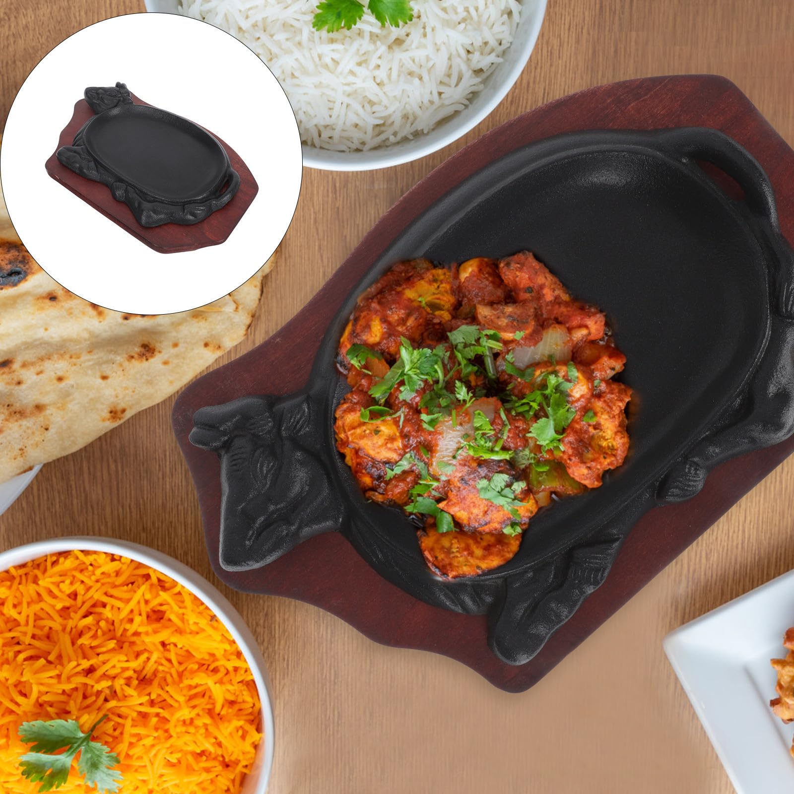 Garneck Plancha De Asar Antiadherente Para Carne y Pescado Placa De Parrilla De Buey Bandeja Ligera y Fácil De Transportar