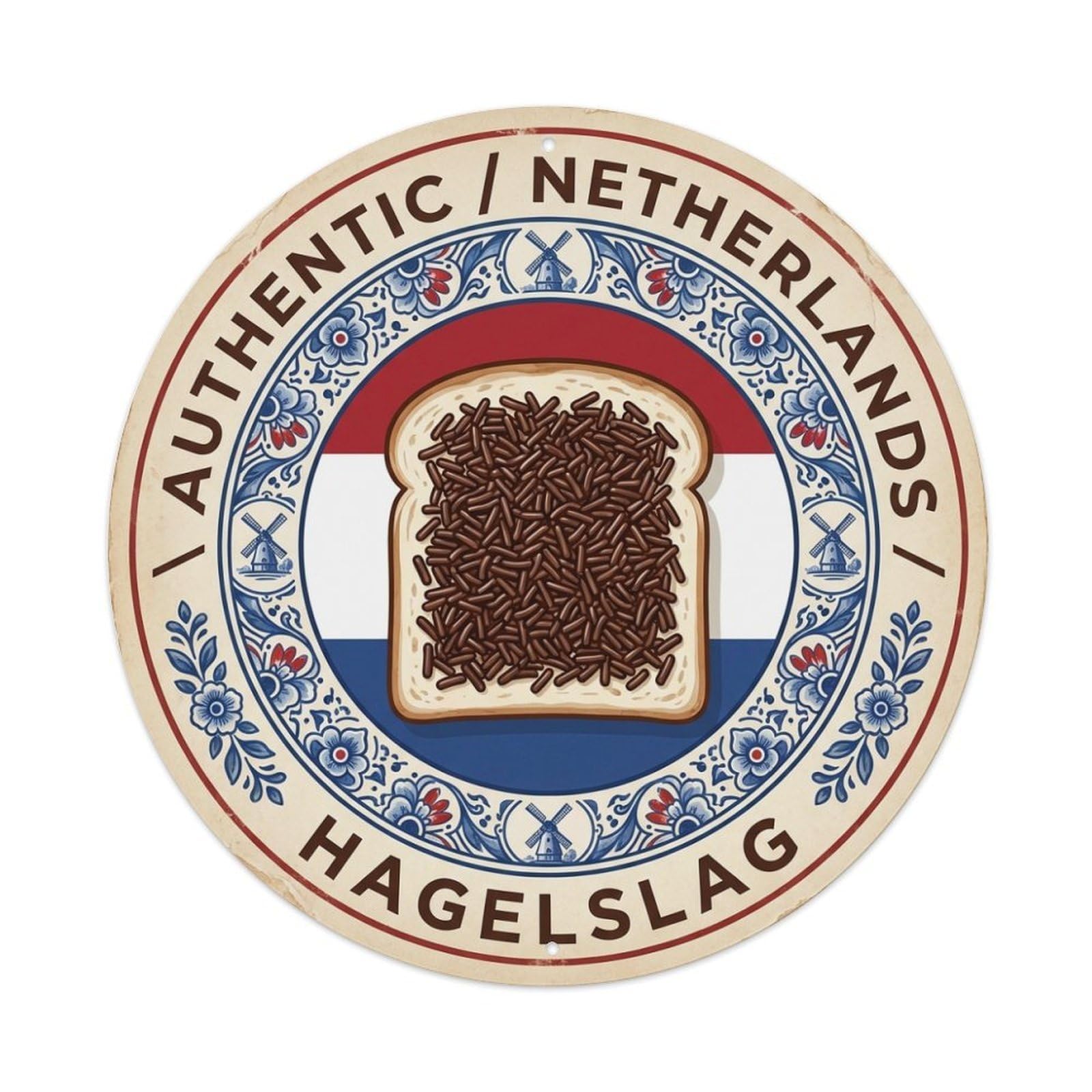 Netherlands Hagelslag Travel Sweet Topping Cuisine Metal Tin Sign