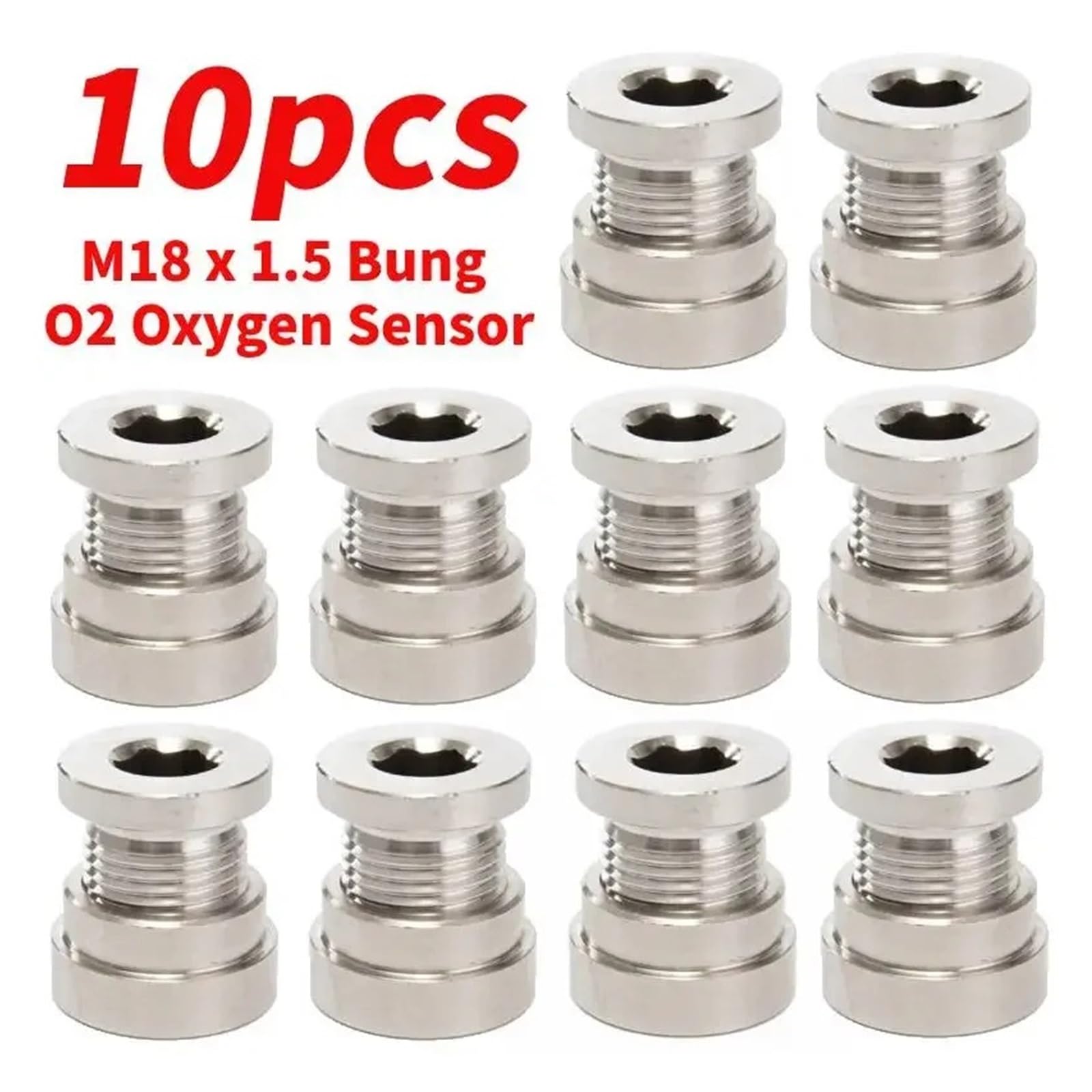 Sensore Particolato PM NOx Elettrolitico Lambda O2 Sensore Ossigeno Nichel Dado Connettore Placcato M18 1.5 Tappo Adattatore Spacer Extender Metallo Saldato Bullone(10piece)