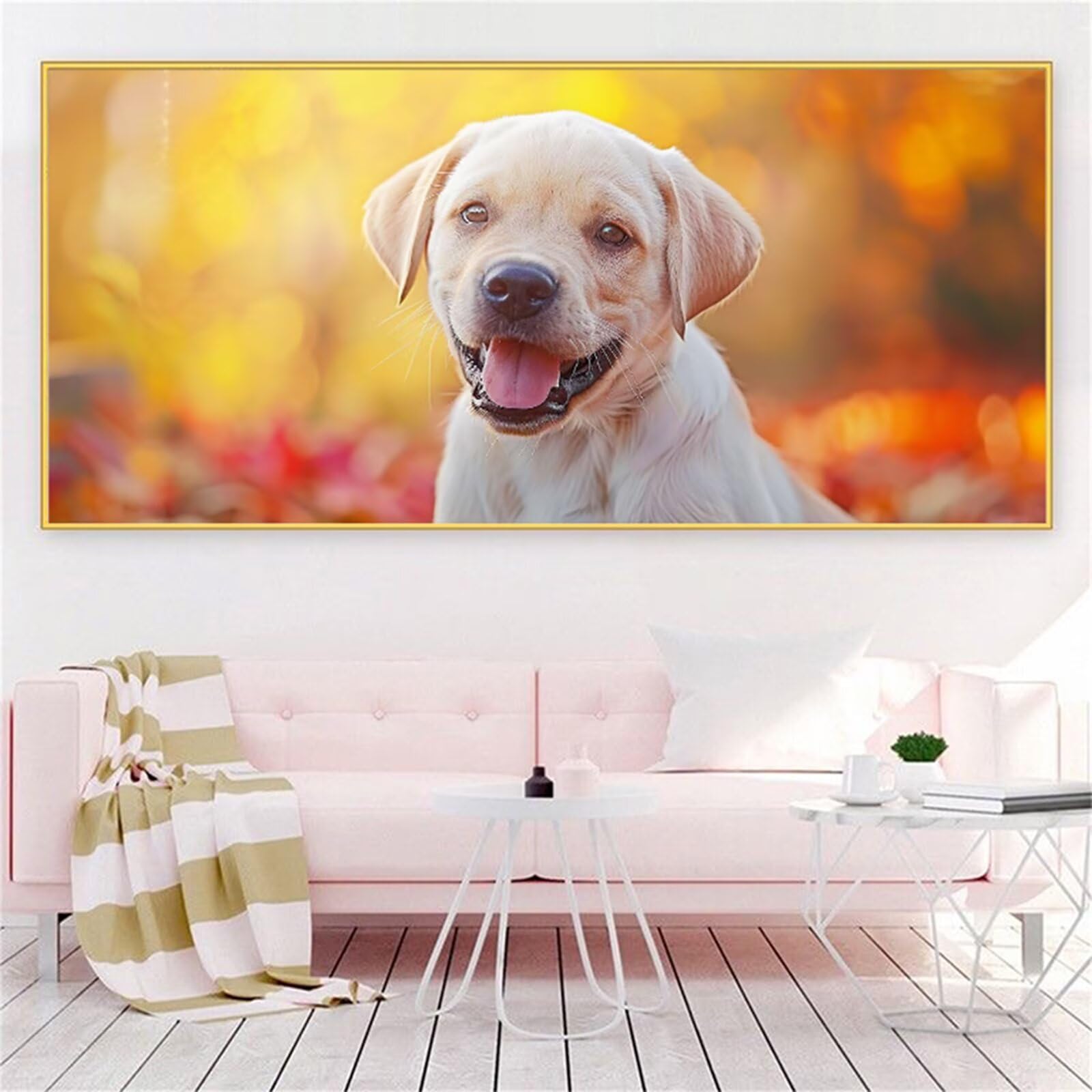 Malowanie według numerów dorosłych 60 x 120 cm malowanie zwierzętami według numerów dorosłych dzieci, DIY pies malarstwo akrylowe farbami i pędzlami do dekoracji świątecznych jesiennych domu, prezent