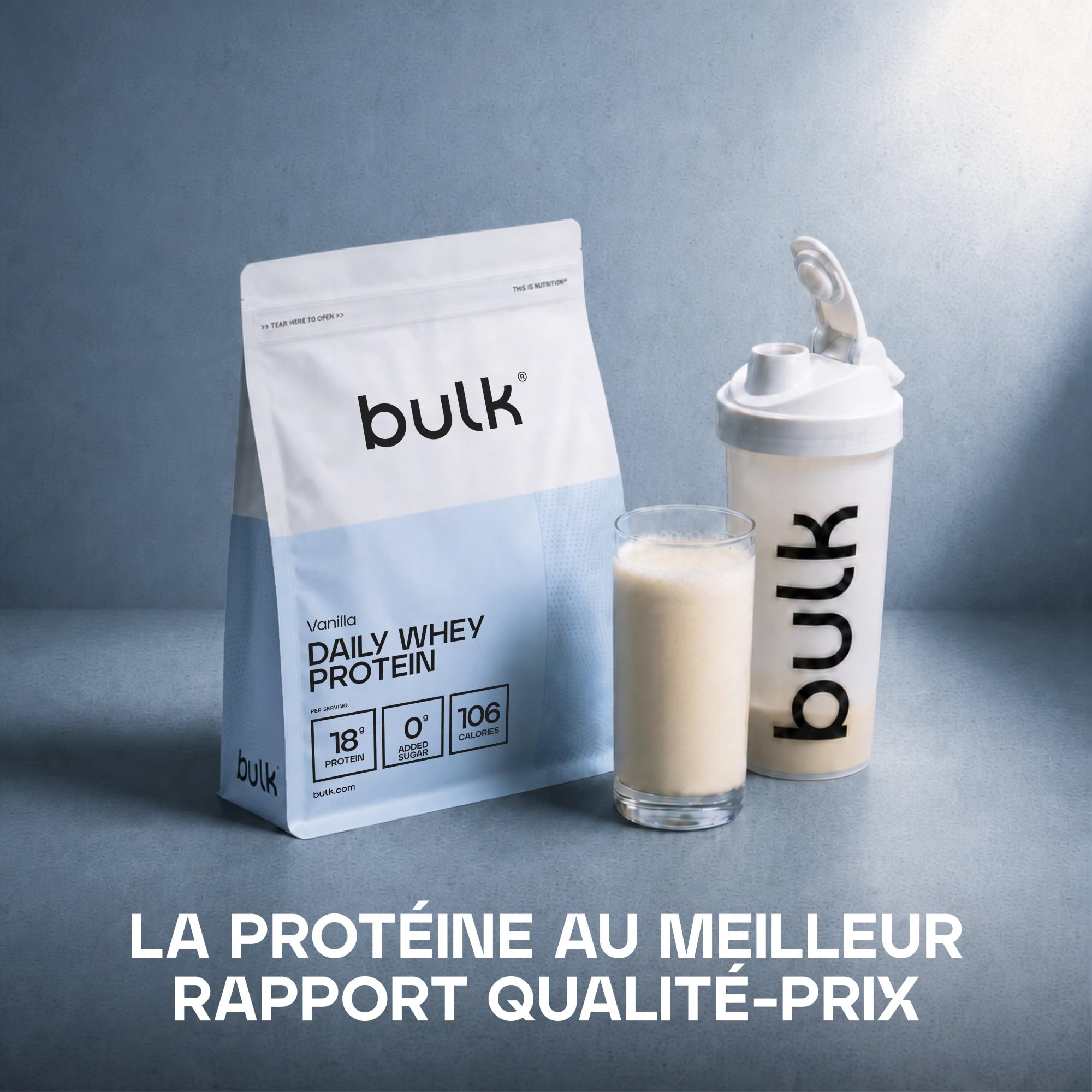 Bulk Daily Whey Protéine en Poudre, Vanille, 2kg