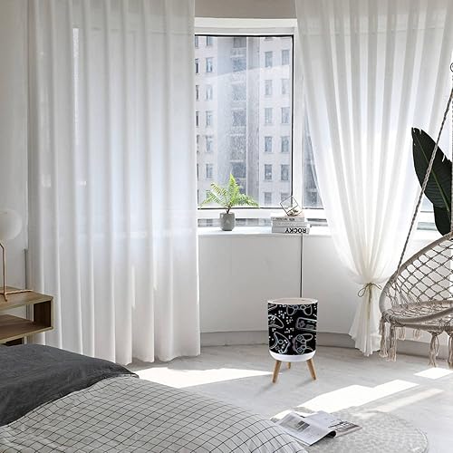 Miniatura 10 de IBPNKFAZ89 Cubo de basura pequeño con tapa, color violeta y morado, amatista, cuarzo, geoda de cristal, papelera de madera, papelera redonda para