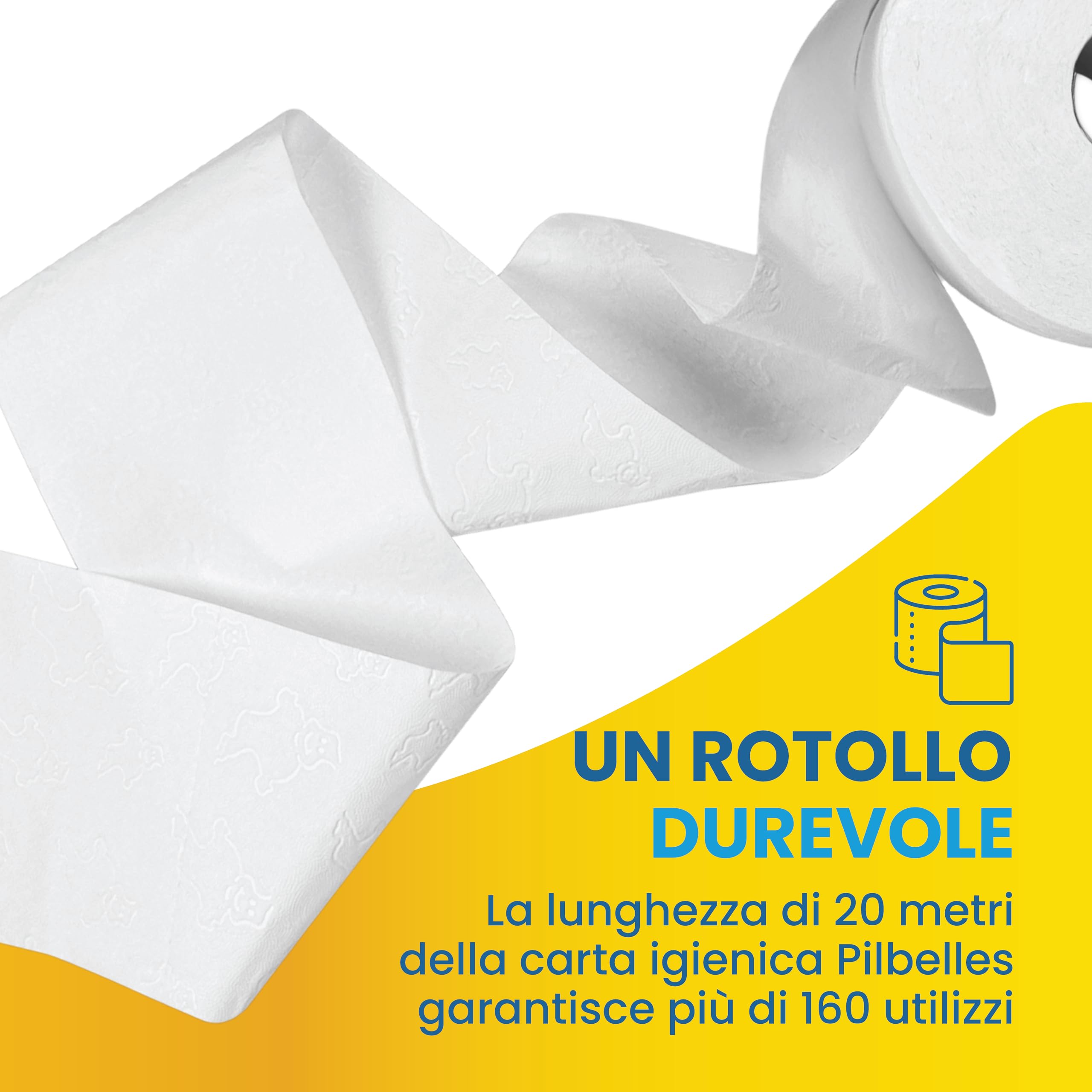 PILBELLES Carta Igienica Extra Morbida - 108 Rotoli - 2 Veli, Oltre 160 Fogli per Rotolo, Senza Profumo, 100% Cellulosa Certificata Ecolabel