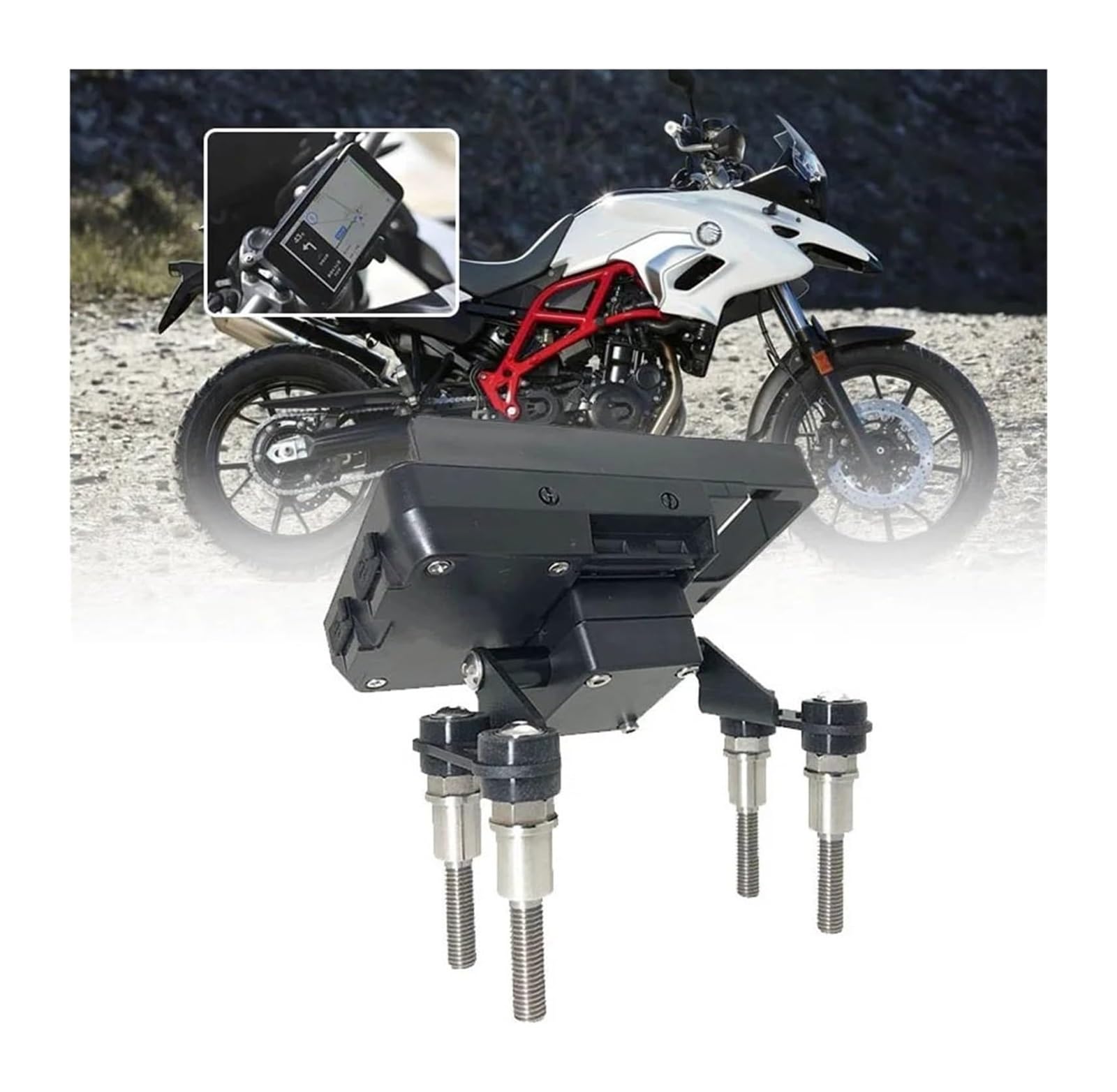 Manillar USB para Motocicleta para BMW para F700GS para F800GS para F700 GS para F800 2008-2017 Soporte Navegación Teléfono Móvil Manillar Motocicleta USB(-08-C with USB Charging)