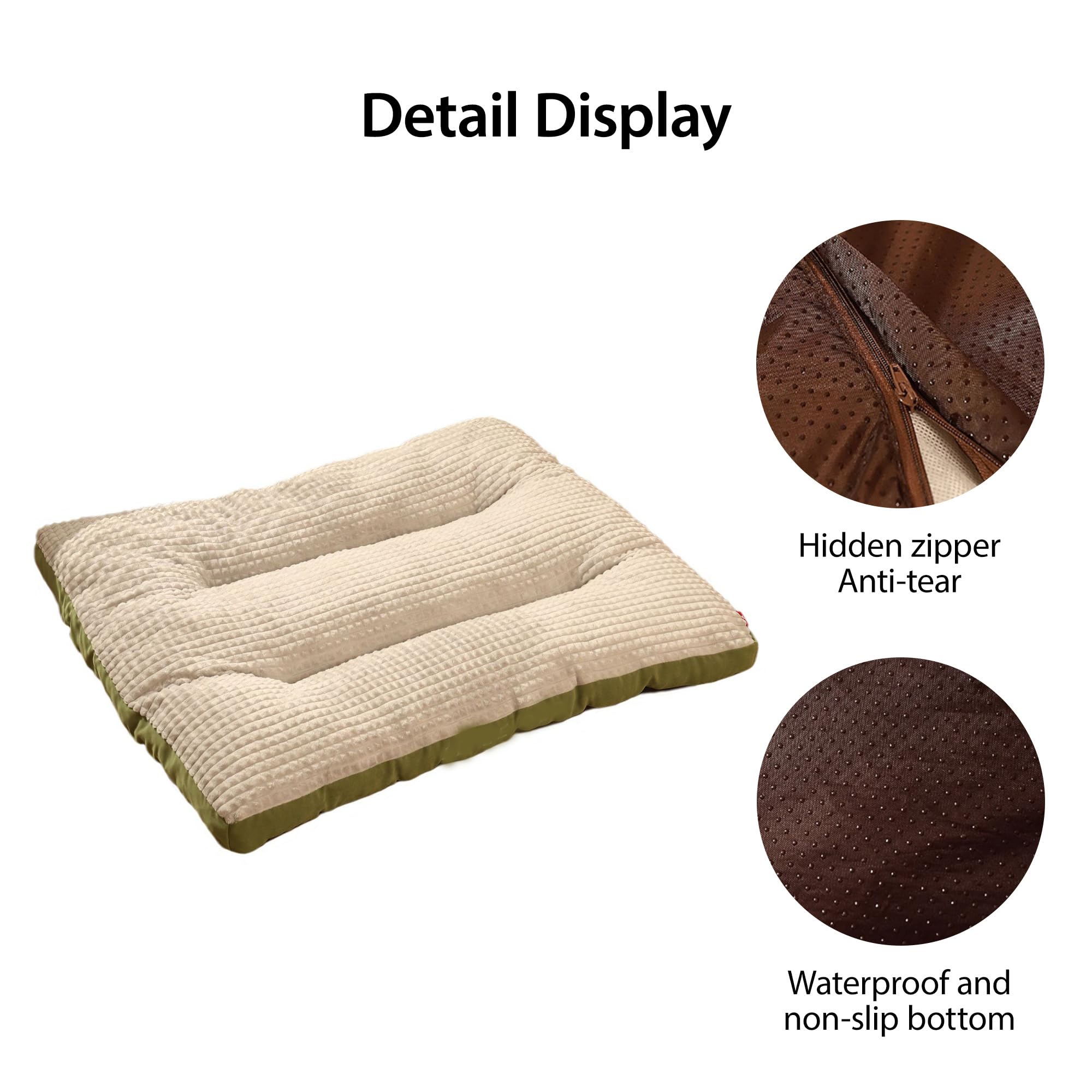 Grand coussin lavable pour animal de compagnie, tapis de cage confortable et chaud pour chiens de taille moyenne et grande taille, coussin rectangulaire en peluche avec fond antidérapant (120 x