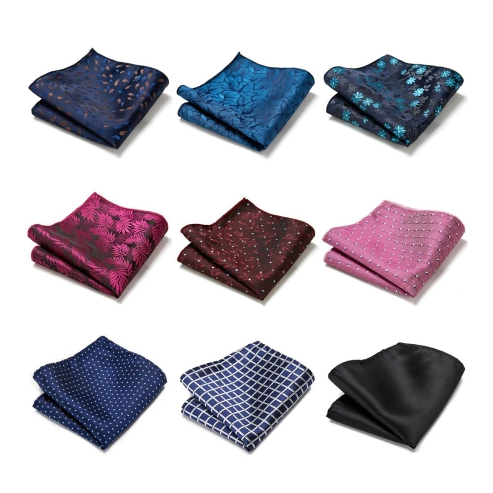 5 pezzi fazzoletto da taschino fatto a mano in seta stampata for abbigliamento maschile per Uomo