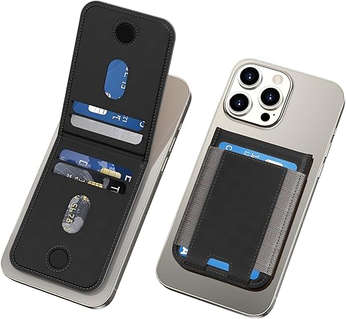 Cartera MagSafe para iPhone 1615141312, soporte magnético para 6 tarjetas, cartera magnética de cuero para teléfono con bloqueo RFID