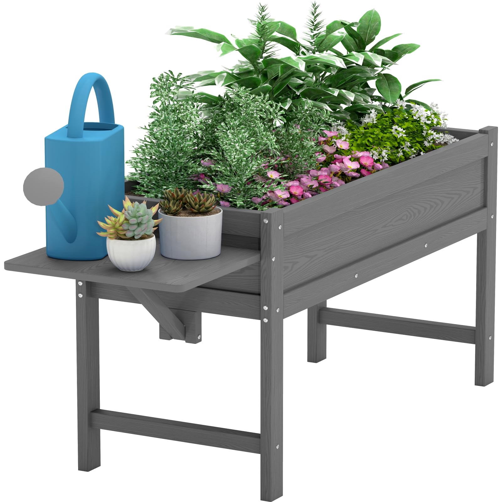 Navy Blue Raised Garden Bed - Durable Outdoor Planter -10