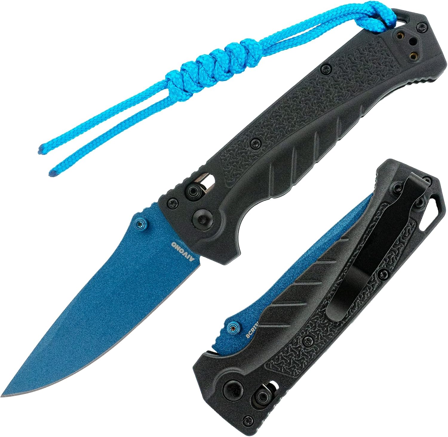Pocket Knife, 8CR13 Steel Folding Knife, Reversible Deep Carry Clip for EDC, Outdoor, Camping, Hiking