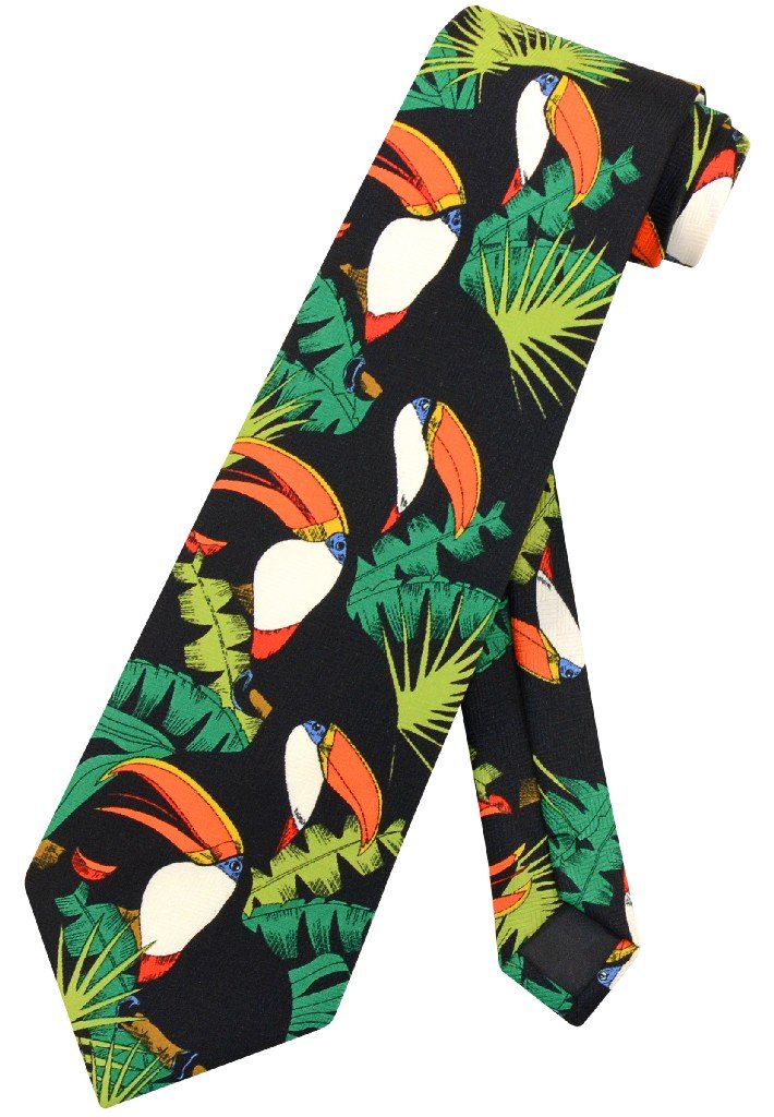 Toucan Birds NeckTie Toucans in Trees Design Mens Neck Tie