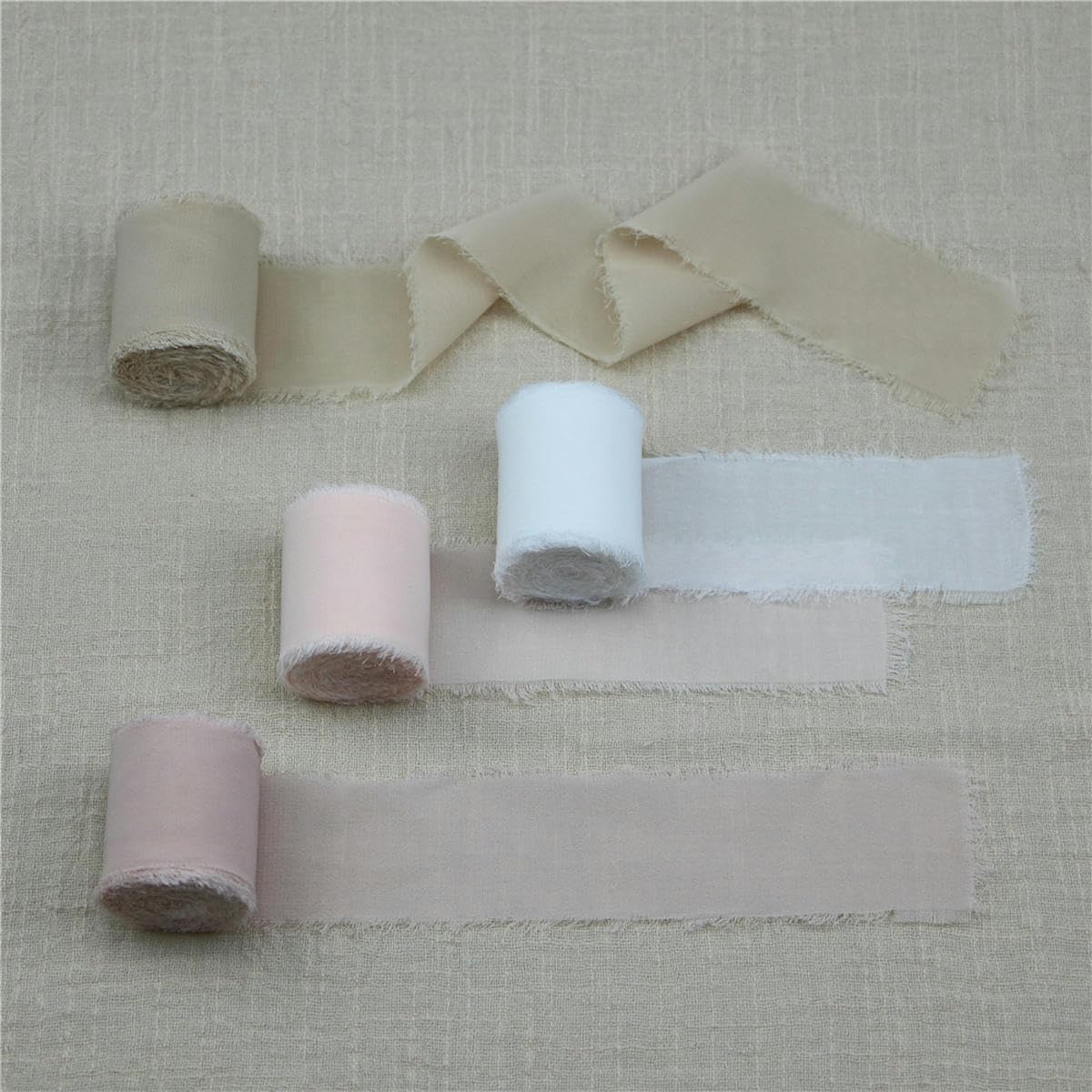 Stück ausgefranstes, handgefertigtes Chiffon-Seidenband, 4 cm x 5,5 m, transparentes Fransenband, Blumensträuße, Hochzeitseinladung, Geschenkverpackung, Flat