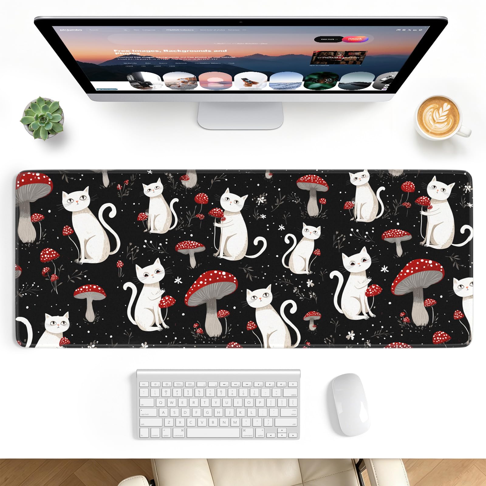Stanploe Gaming Mouse Pad, Extended Desk Mat, Stitched Edges, Non-Slip Base