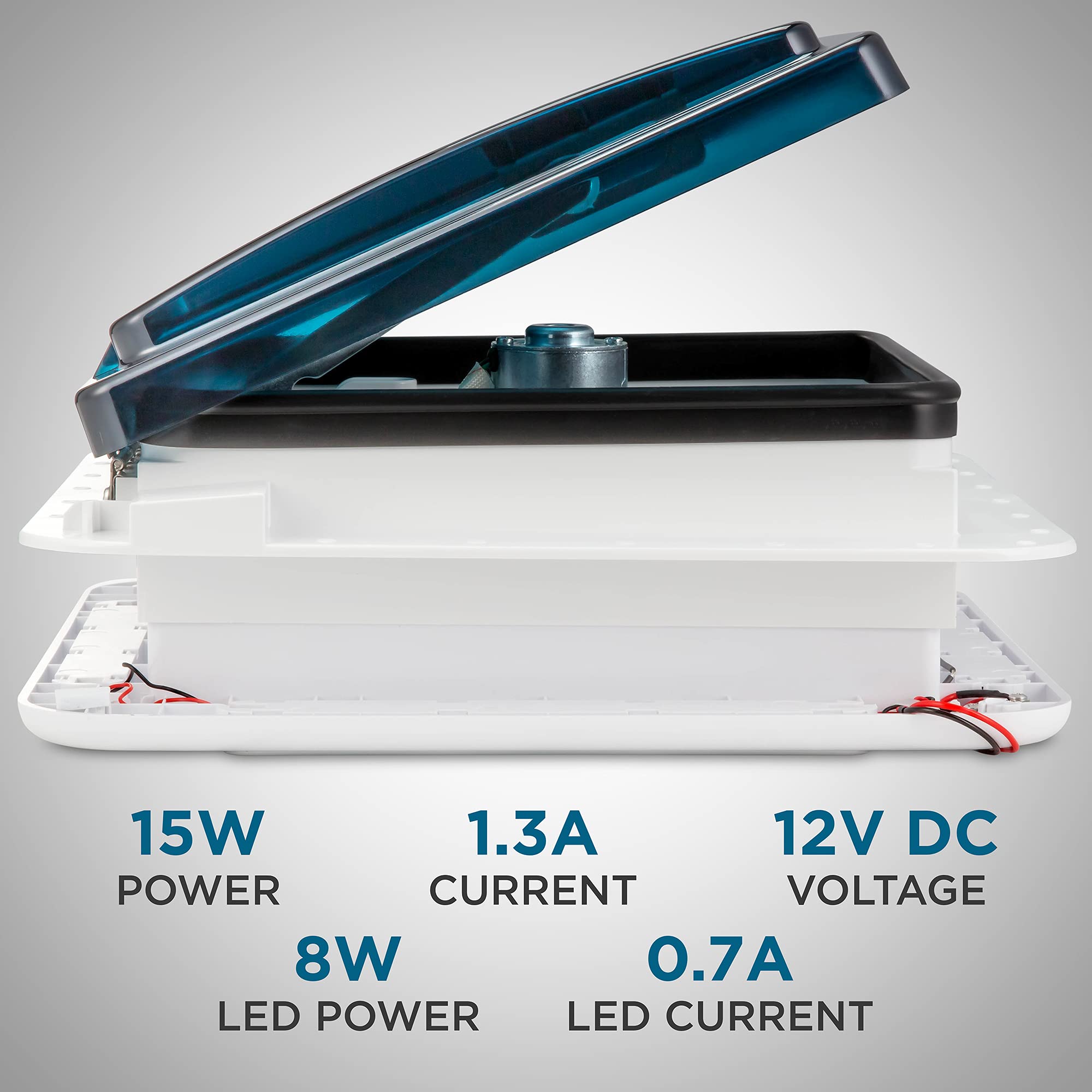 Hike Crew 11” RV Roof Vent Fan with LED Light 12V 6Speed Motorhome