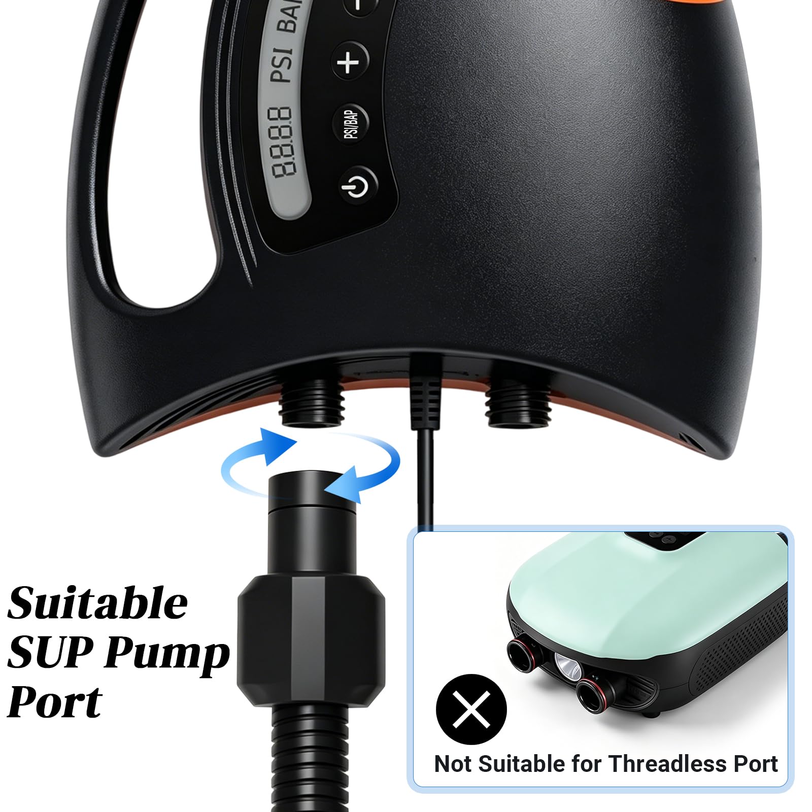 Adaptateur de Pompe Sup Gonflable, Adaptateur Gonfleur Paddle, Adaptateur de Kayak avec 3 Buses, Adaptateur Pompe Kayak Embout de Gonflage pour Canoës, Planches Pagaie, Bateaux Gonflables, Kayaks