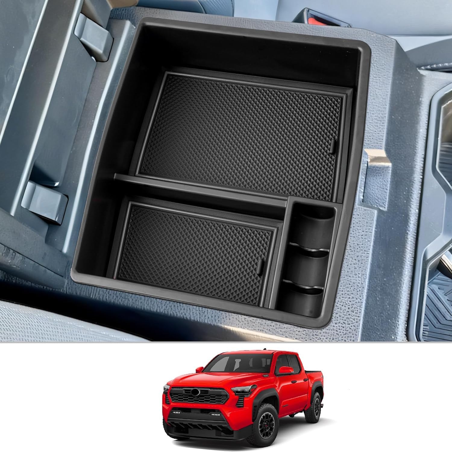 JKAPCYJFHF Caja organizadora para reposabrazos de consola central de camioneta Toyota Tacoma 2024