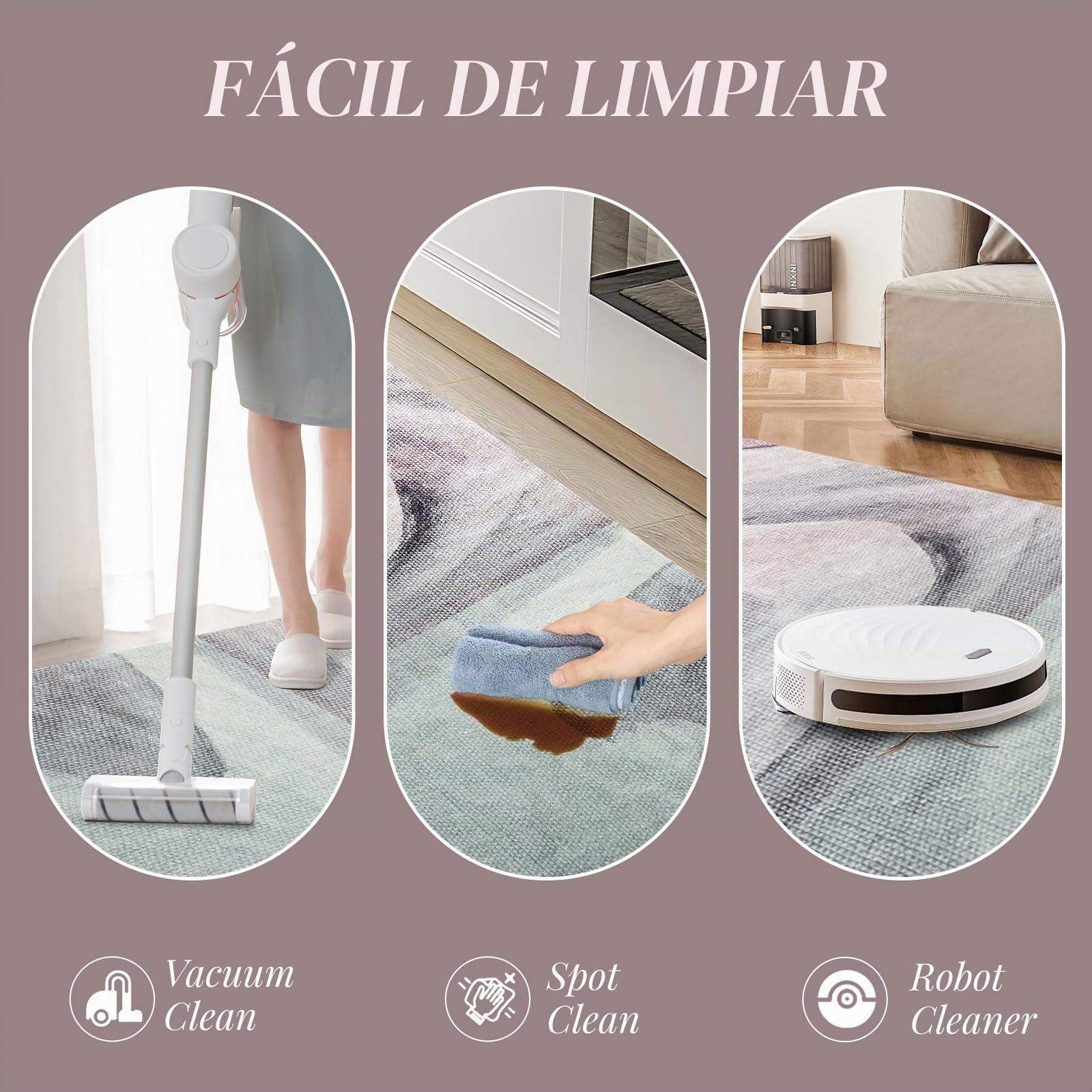 Alfombras para Salon, Alfombra Abstracta Moderna Pelo Suave Comedor Dormitorio Decoración del Hogar Alfombra Antideslizante (200 x 250 cm, Gris/Rosa)