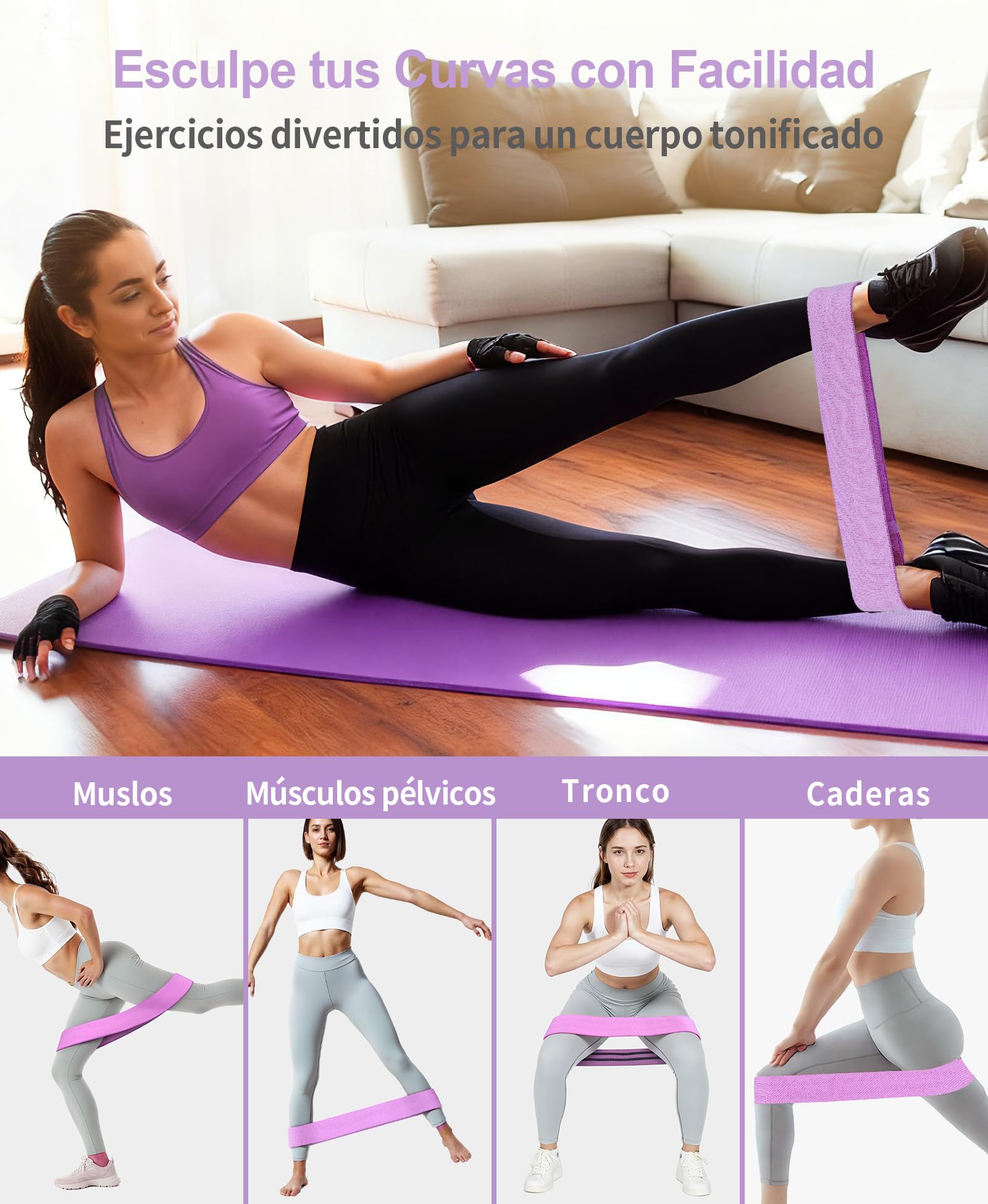 Ejercitador de Muslos y Suelo Pélvico para Mujeres Máquina de Ejercicio Interno de Piernas con Banda de Resistencia Kegel Trainer Tonificador de Glúteos y Musculatura Abdominal para Casa