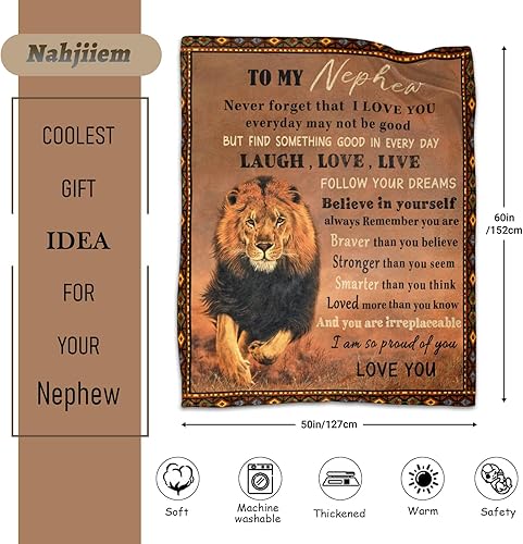 Miniatura 6 de Manta para sobrino regalos para sobrino de tía regalos para sobrino regalos para el día de San Valentín para sobrino 60 x 80 pulgadas