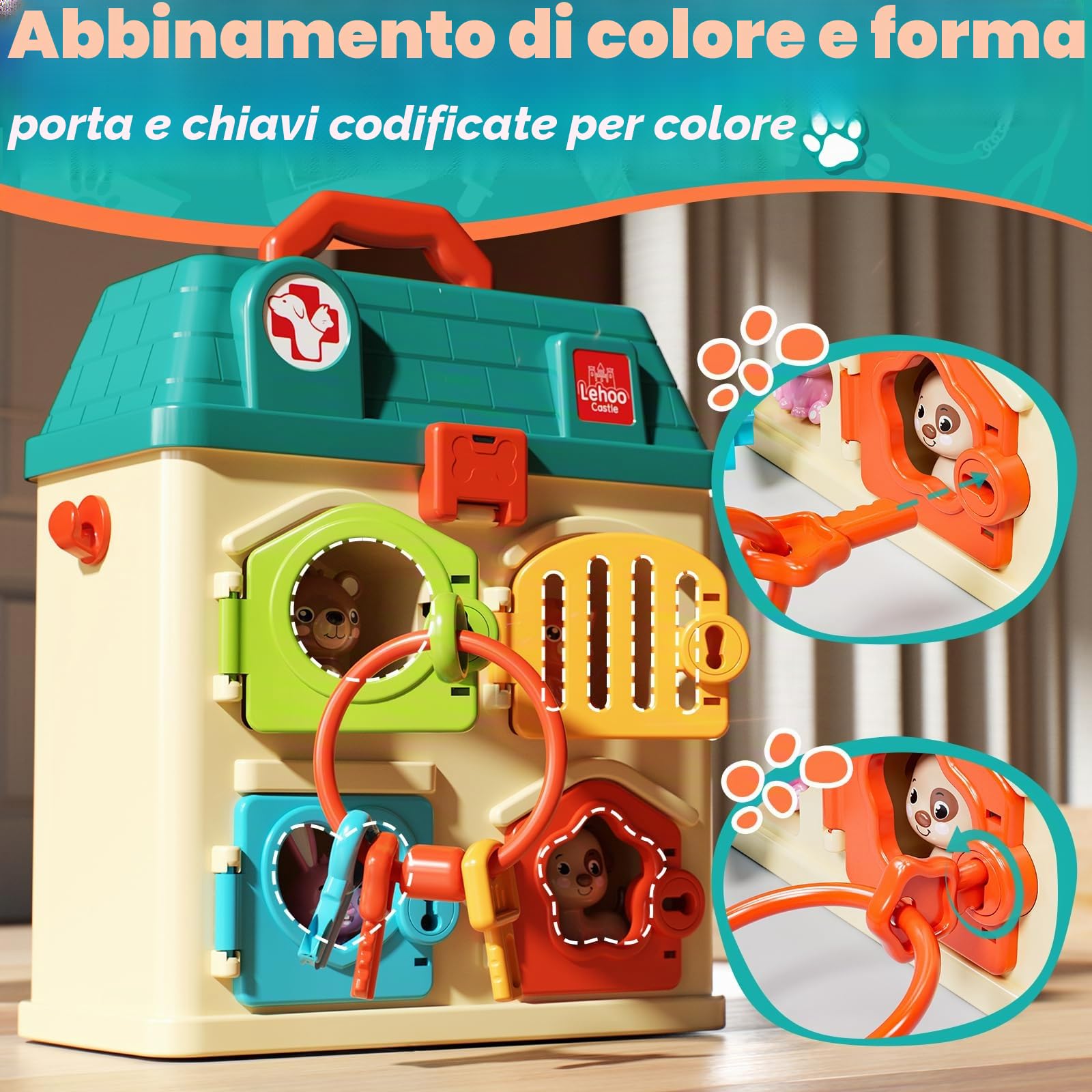 Lehoo Castle Kit Dottoressa Bambina, Valigetta Dottore Bambini, Kit Dottore Bambino con Luce e Suono, Giochi Bambini 3 Anni