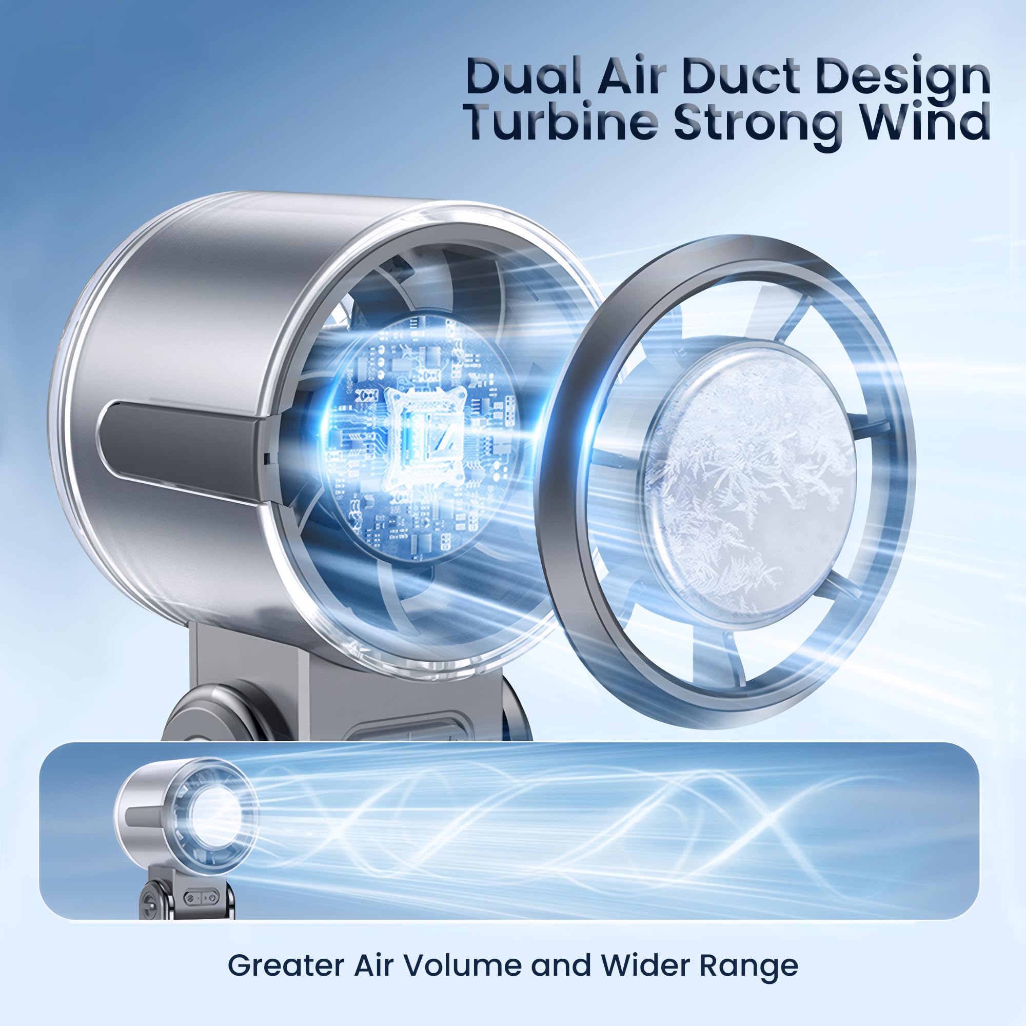 Ventilador portátil 3 en 1 con enfriador de hielo, ventilador de mano de alta velocidad, recargable por USB, mini personal con 12 horas de tiempo de enfriamiento máximo, funciona con pilas