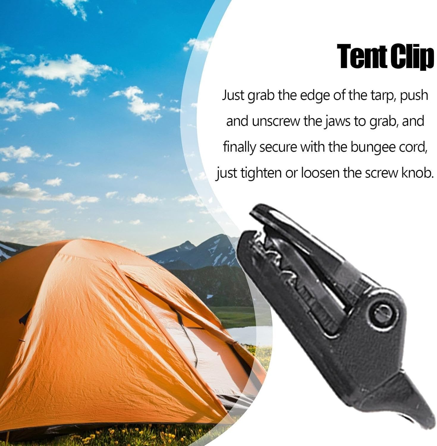 40pcs Outdoor Tent Tarp Clip Jaw Grip Camp Gripper Tarpaulin Trap Awning Anchors