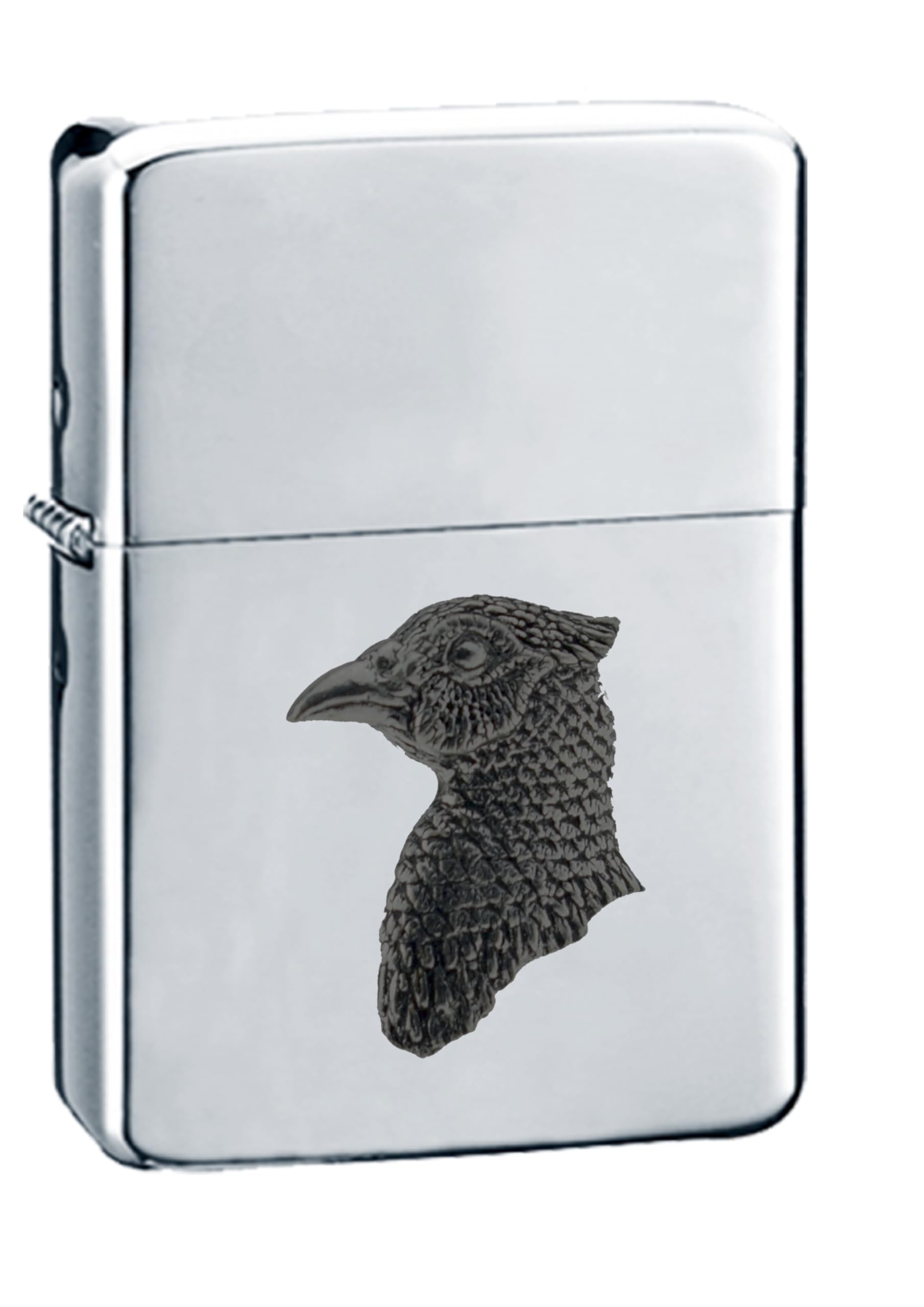 Briquet de collection tête de faisan étain idée cadeau homme B29