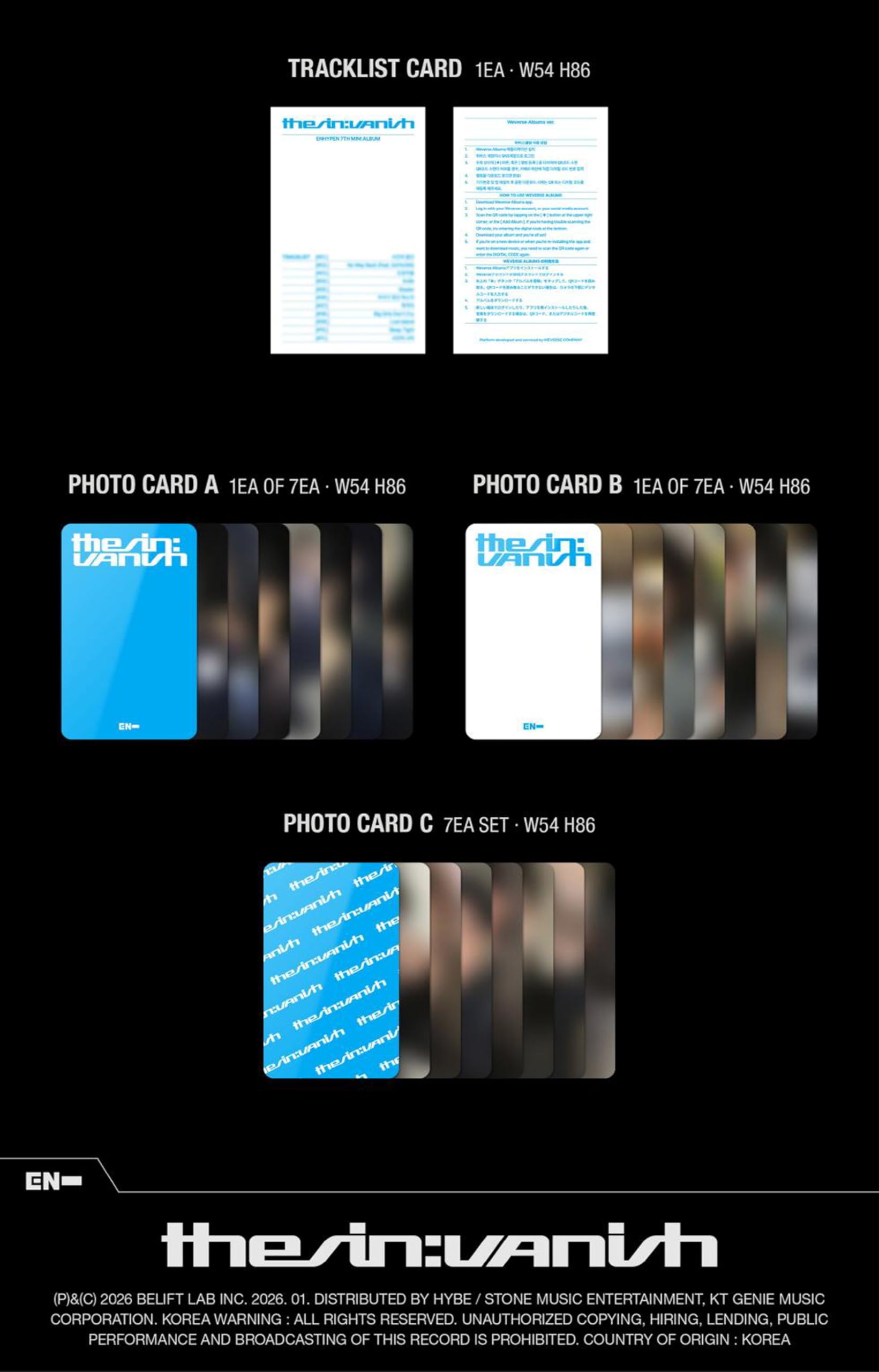 Amazon.com: ENHYPEN THE SIN VANISH Mini Album 7th (Weverse Albums