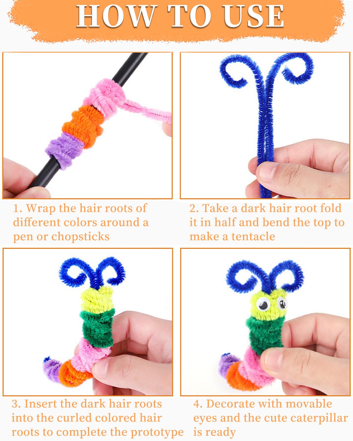 REJOECE 511 Pièces Fil Chenille, Cure Pipes, Cure Pipe Chenille, Pipe Cleaners pour les Enfants L'école Artisanat de Bricolage DIY Décoration