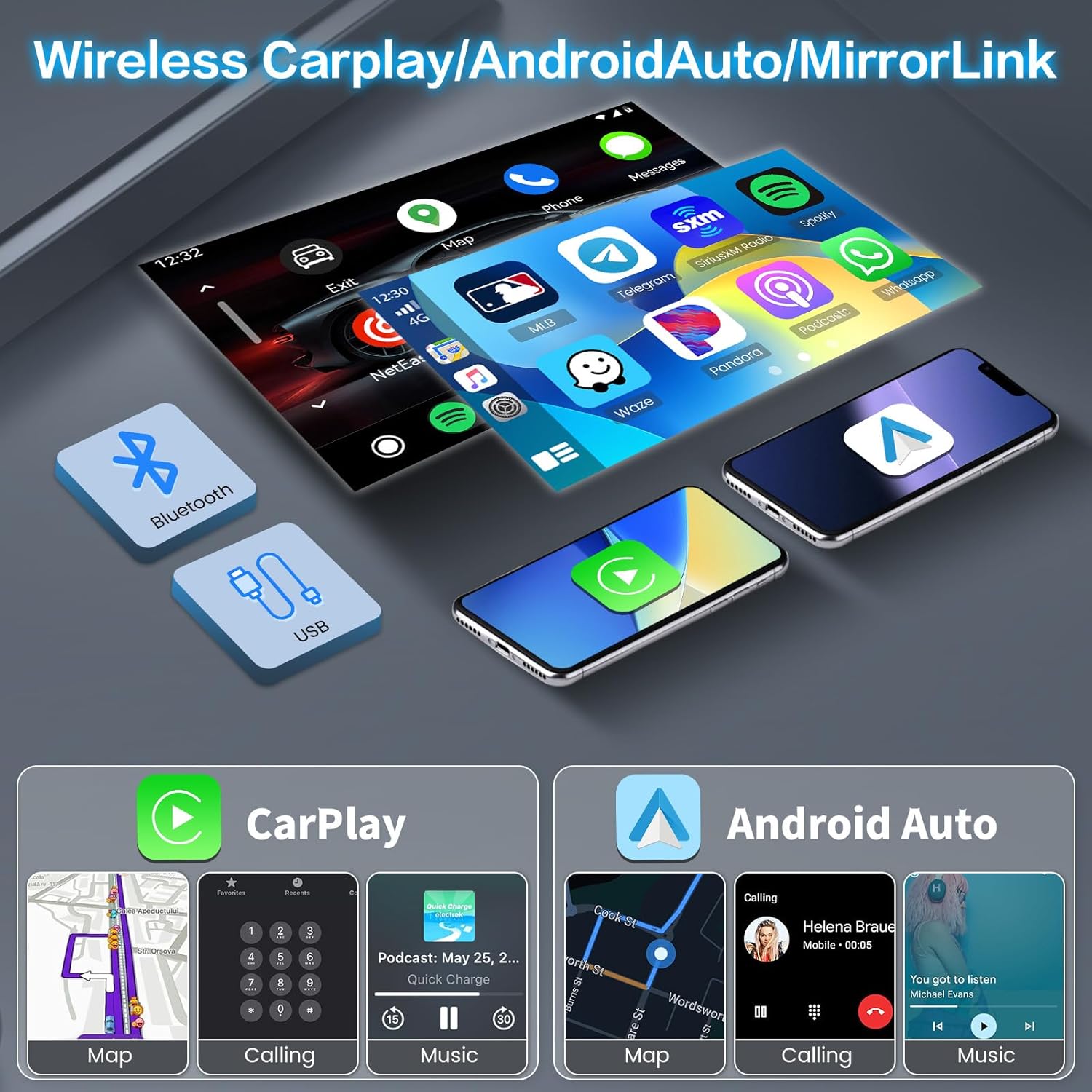 [2G+64G] Android 15 Car Radio for Chevy Chevrolet Silverado SSR Tahoe 2003-2006, GMC Siera Yukon 2003-2006, Hummer 2003-2007 with CarPlay Android Auto,7" Touchscreen(Note fit B.O.S.E Audio System)