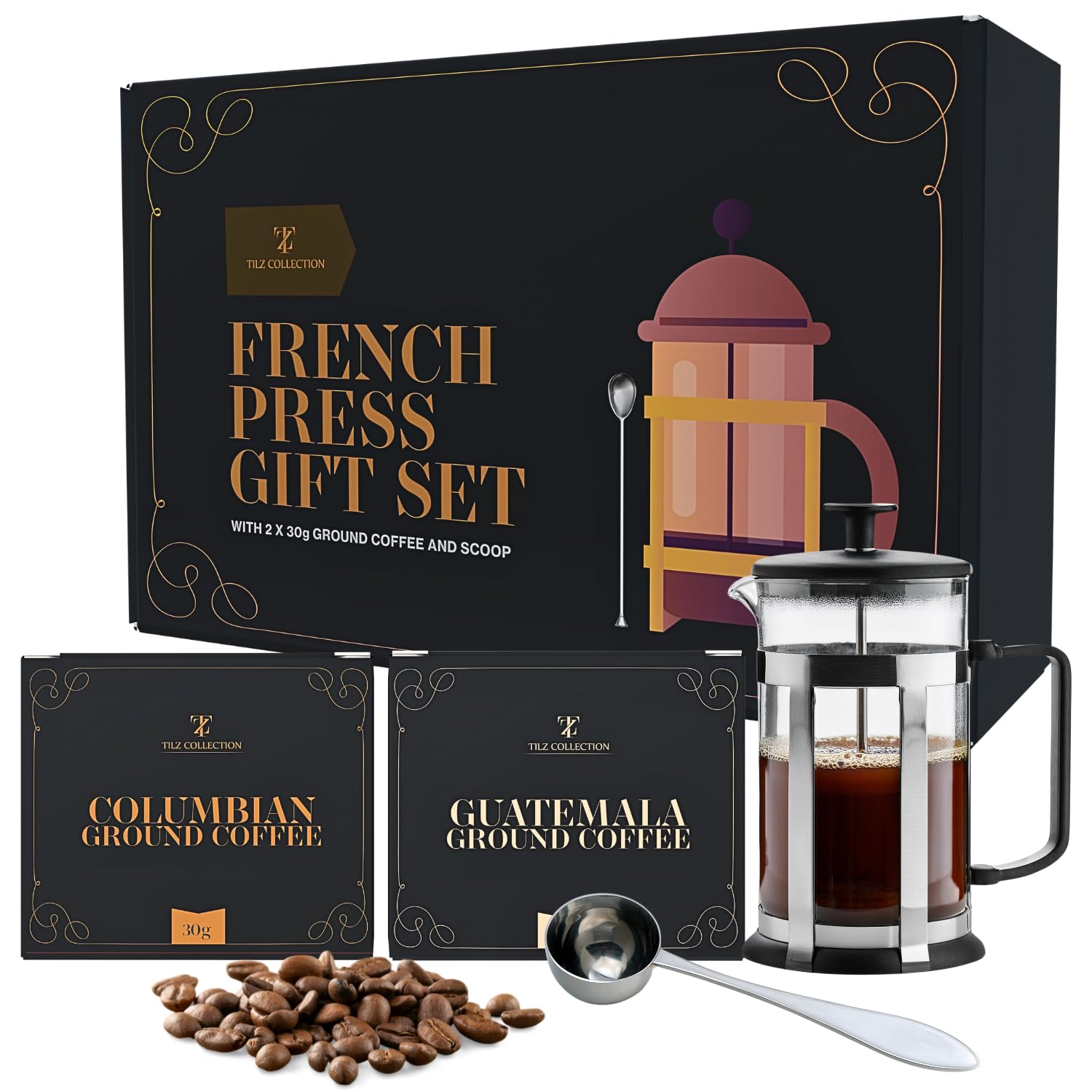 Juego De Regalo De Café Para Hombres - Cafetera De Prensa Francesa Para Café Molido - Regalos Para Hombres