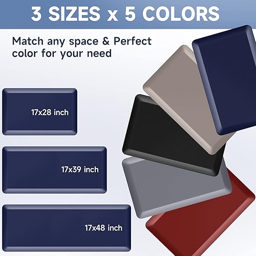 Miniatura 4 de StepRite Tapete de cocina de 45 pulgadas de grosor, antifatiga, antideslizante, resistente a las manchas, impermeable, tapete de escritorio para